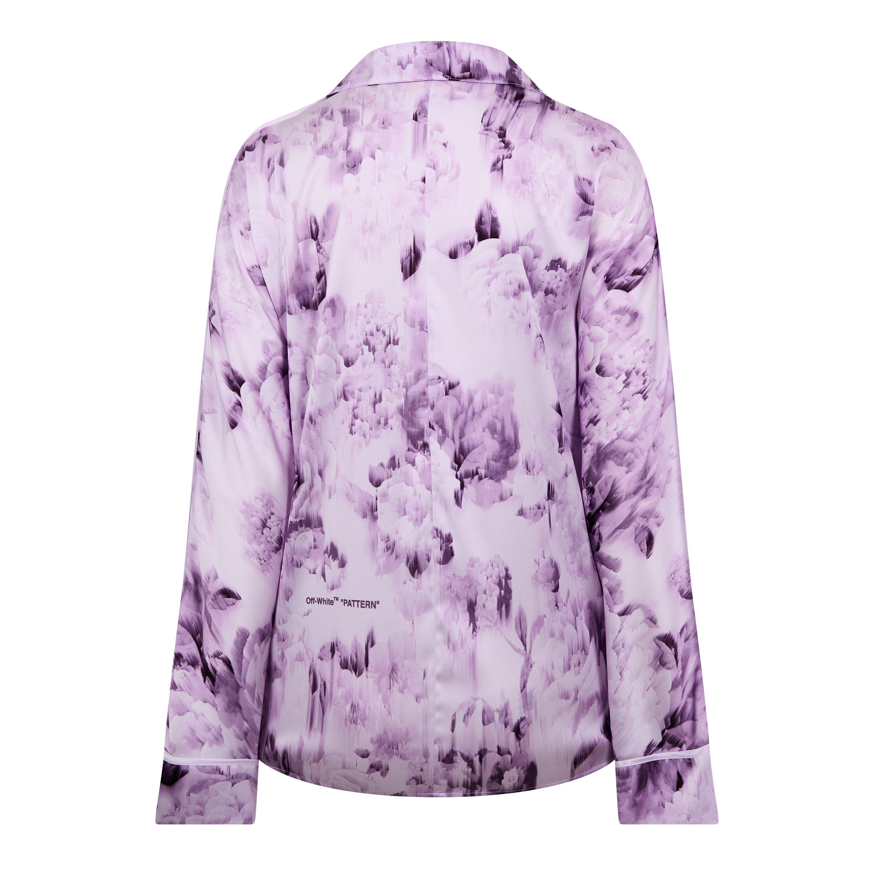 Violet - Off White - Women's Floral Pattern Design Shirt - 2