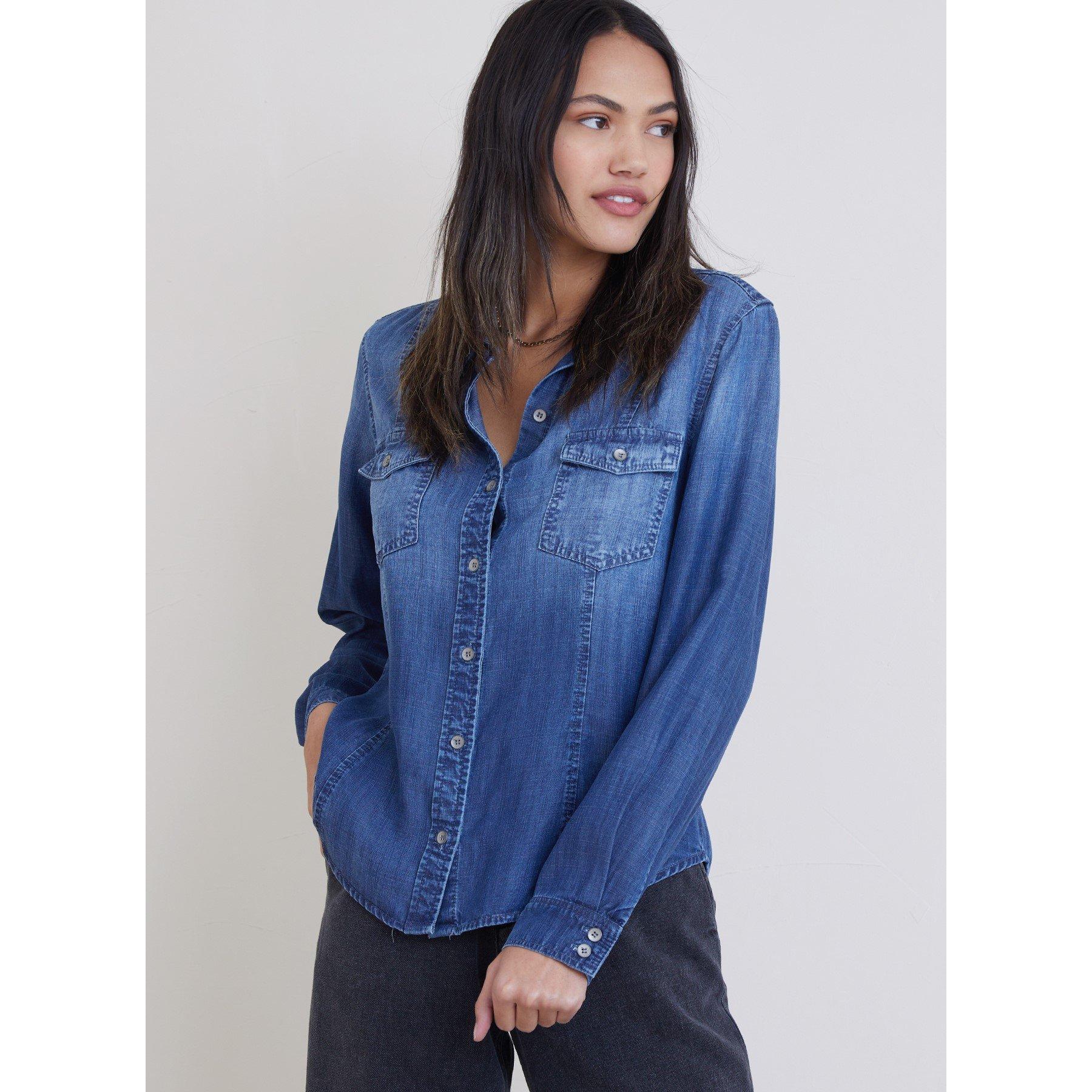 Dark Ombre - Bella Dahl - Women's Long-Sleeve Plain Shirt - 2