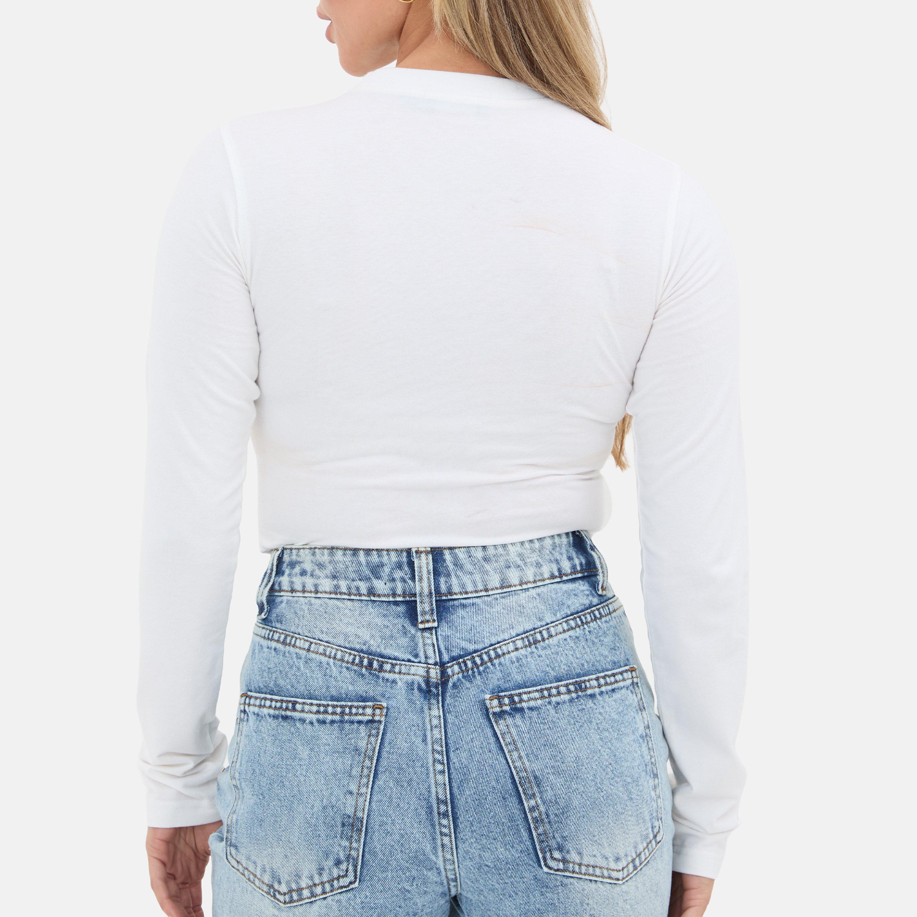 White - I Saw It First - Long Sleeved Bodysuit - 2