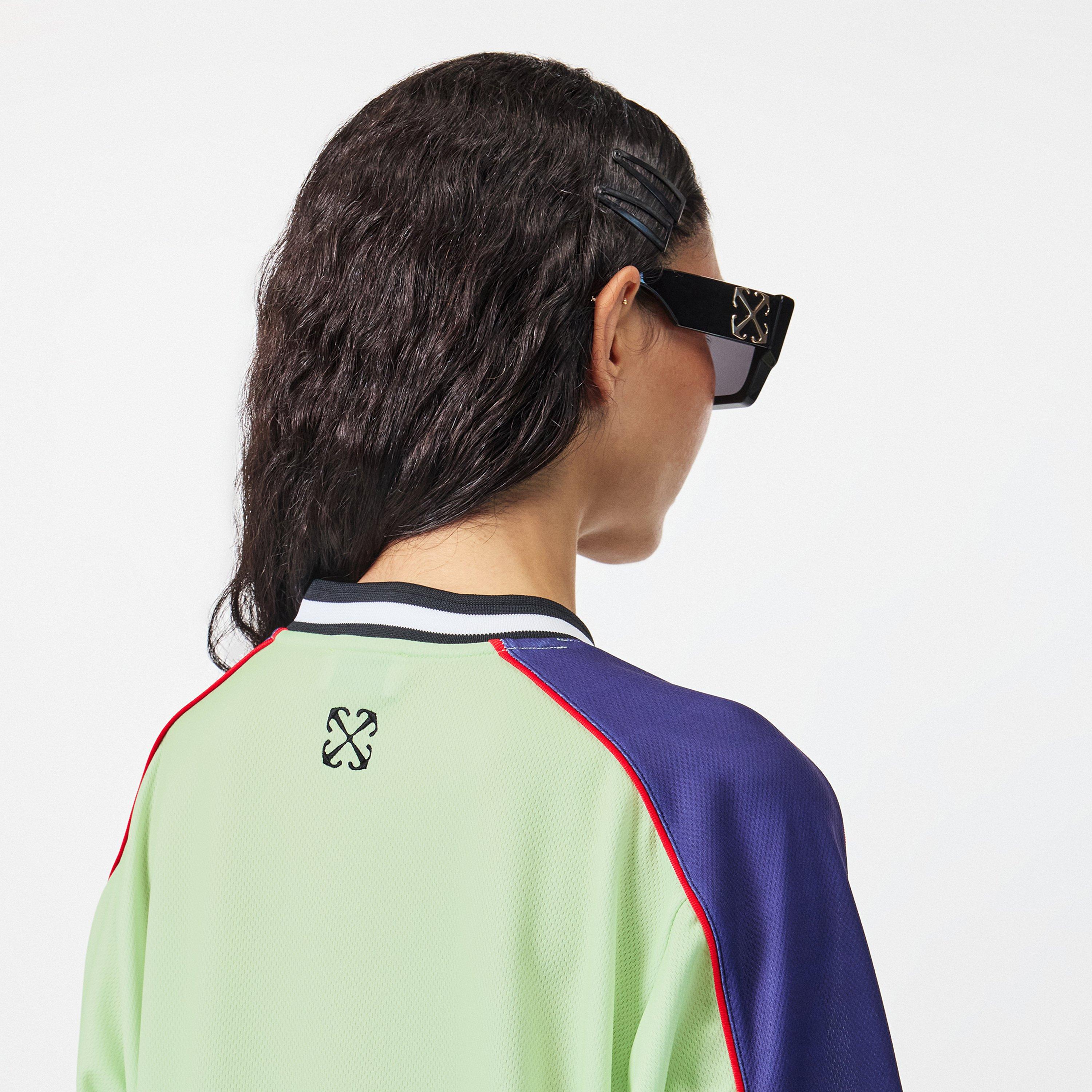 Green - Off White - Women's Woven Mini Dress, Bold Graphic Print - 5