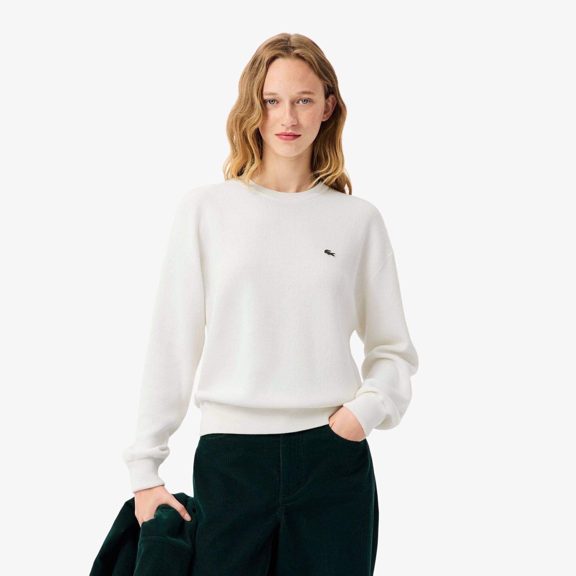 Flour - Lacoste - Women's Cotton Knitted Crew Neck Jumper - 3