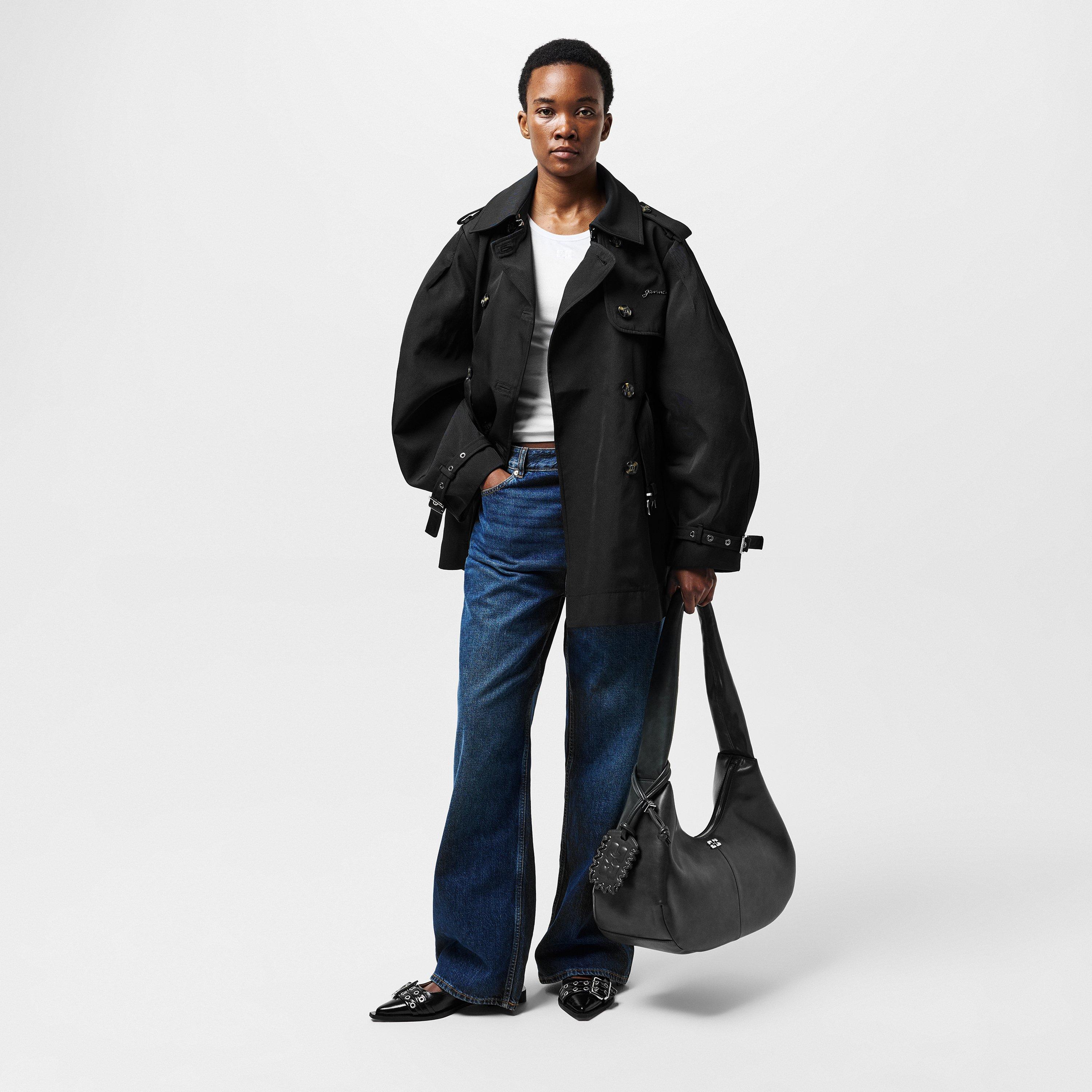 Black - Ganni - Women's  Trench Coat - 6