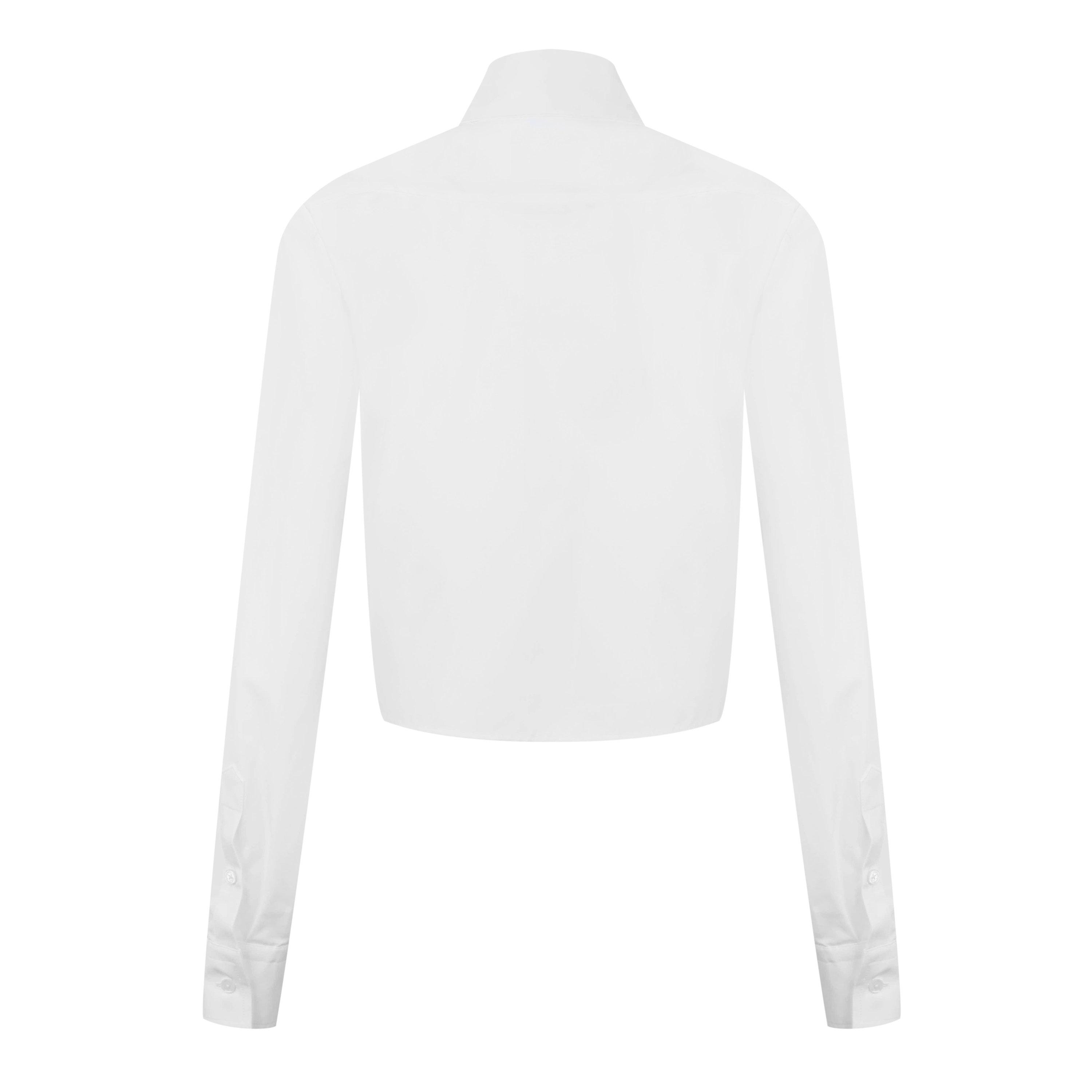 White - Off White - Women's Embroidered Poplin Shirt - 6
