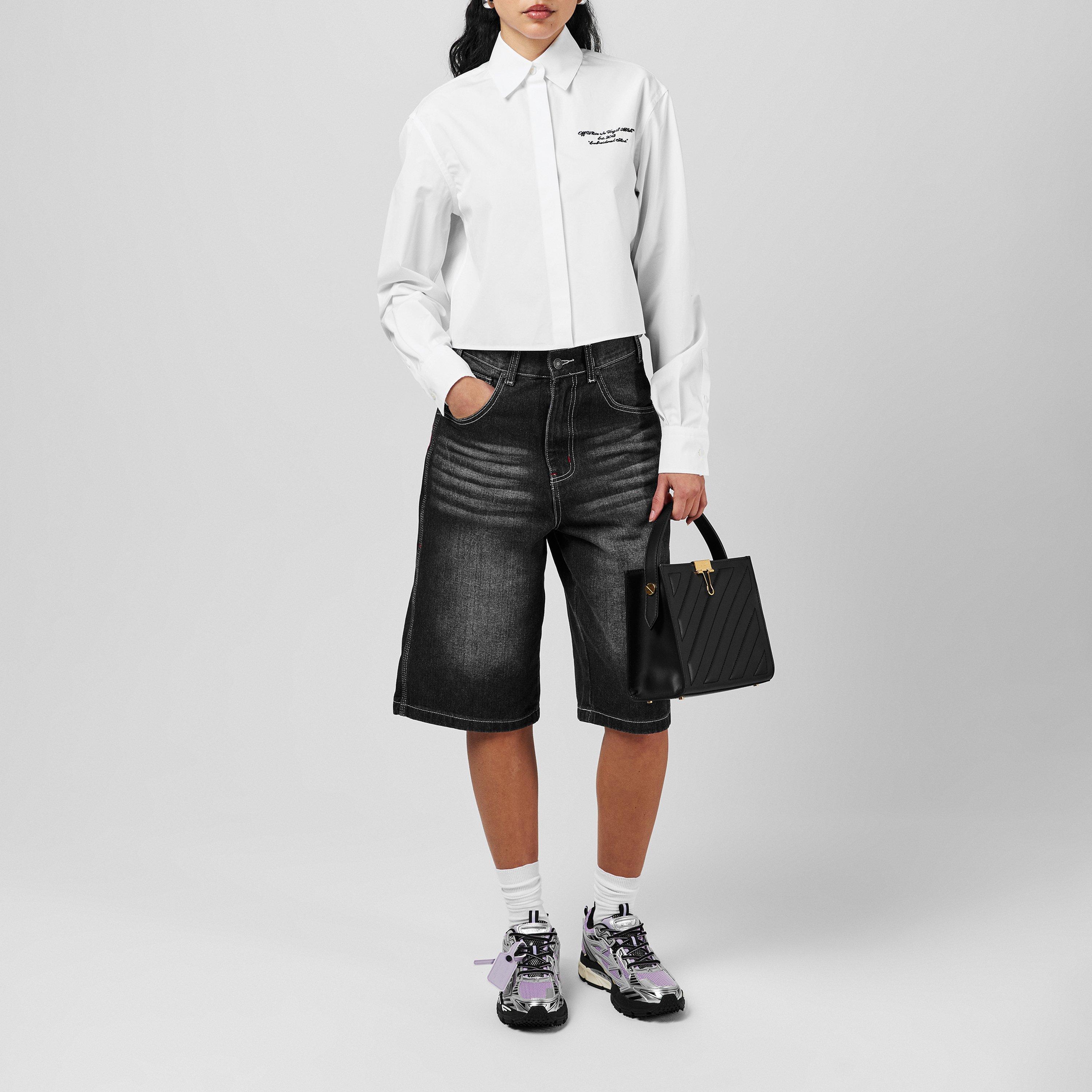 White - Off White - Women's Embroidered Poplin Shirt - 4