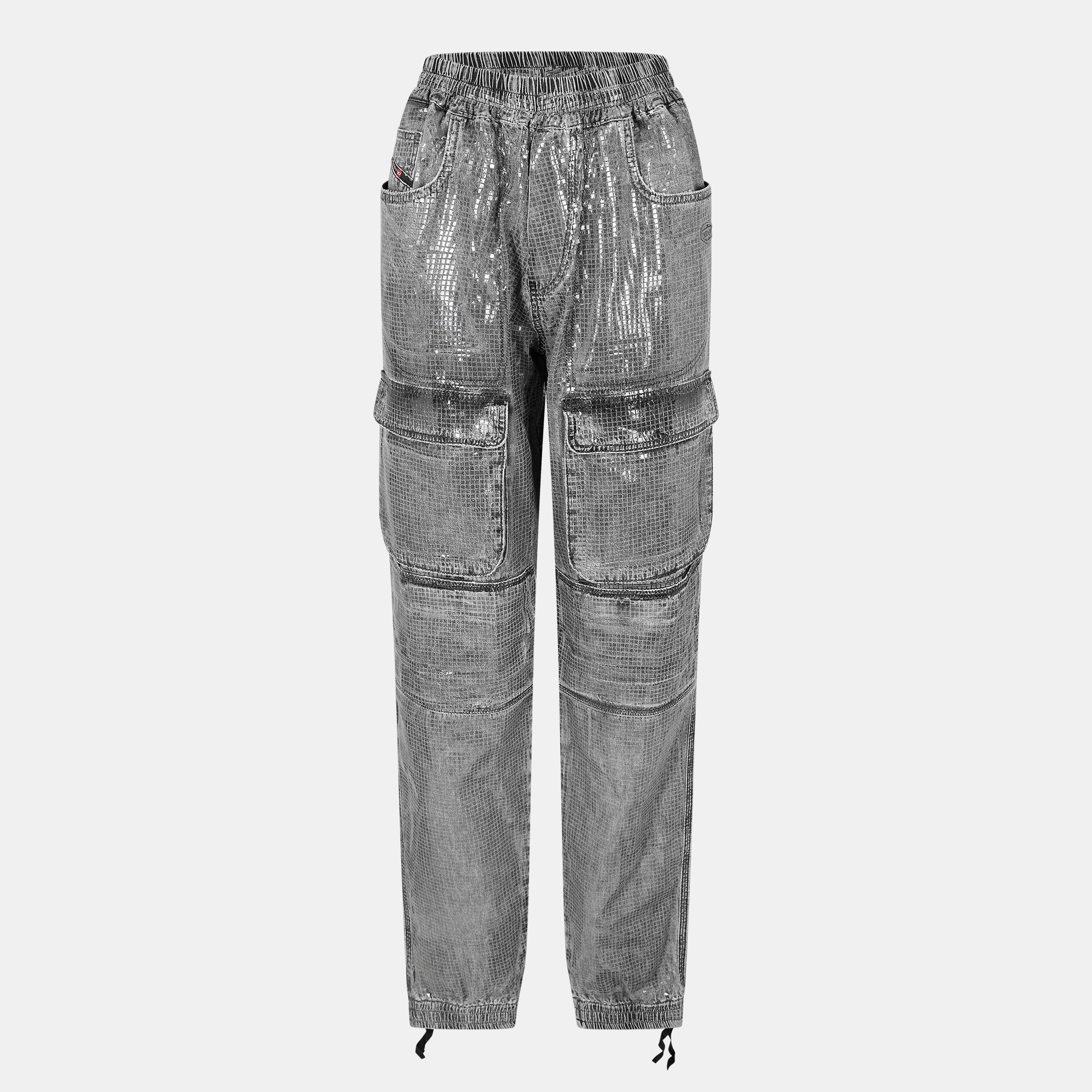Diesel Women's Black/Grey Denm Cargo Jeans - 24