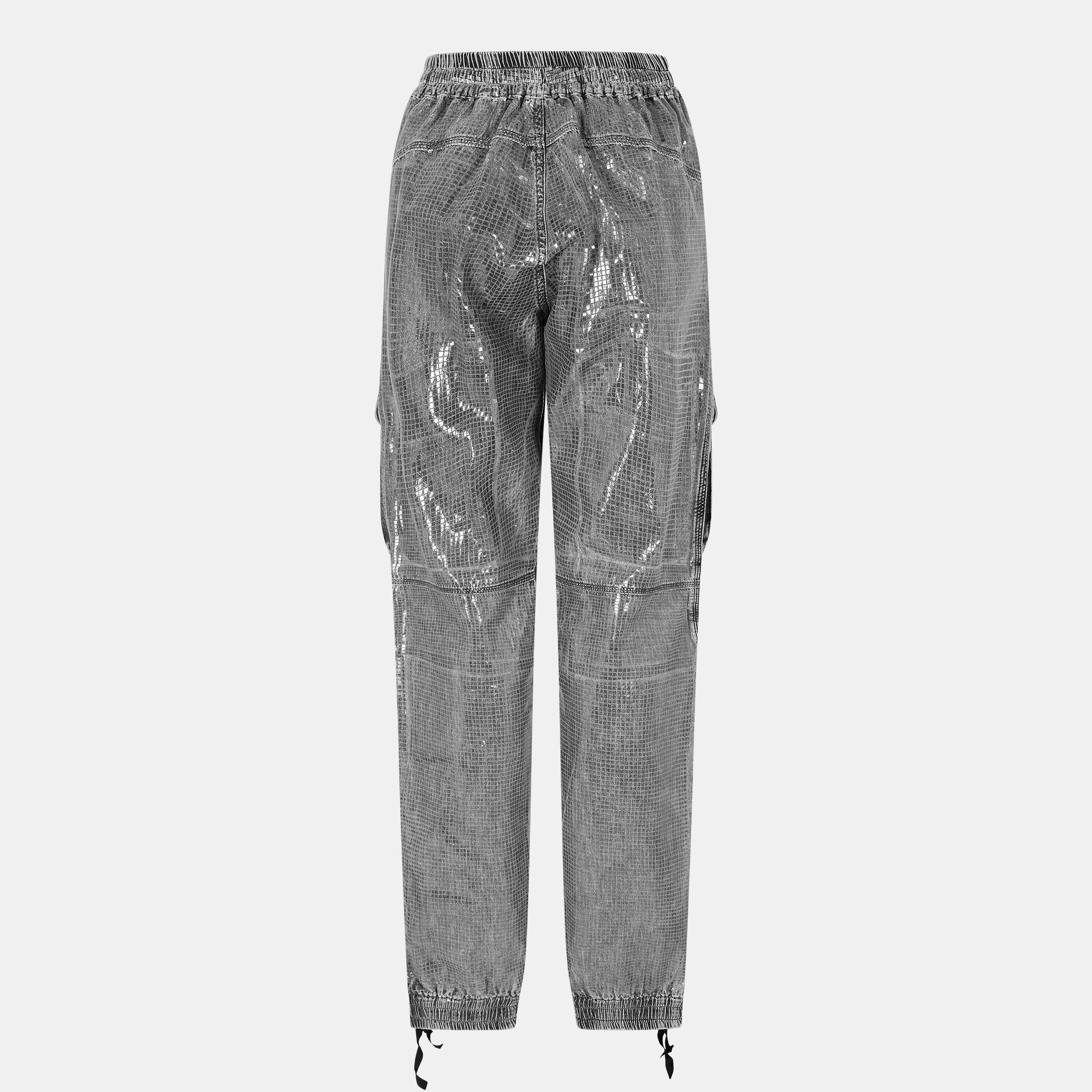 Black/Grey Denm - Diesel - Women's Cargo Jeans - 2