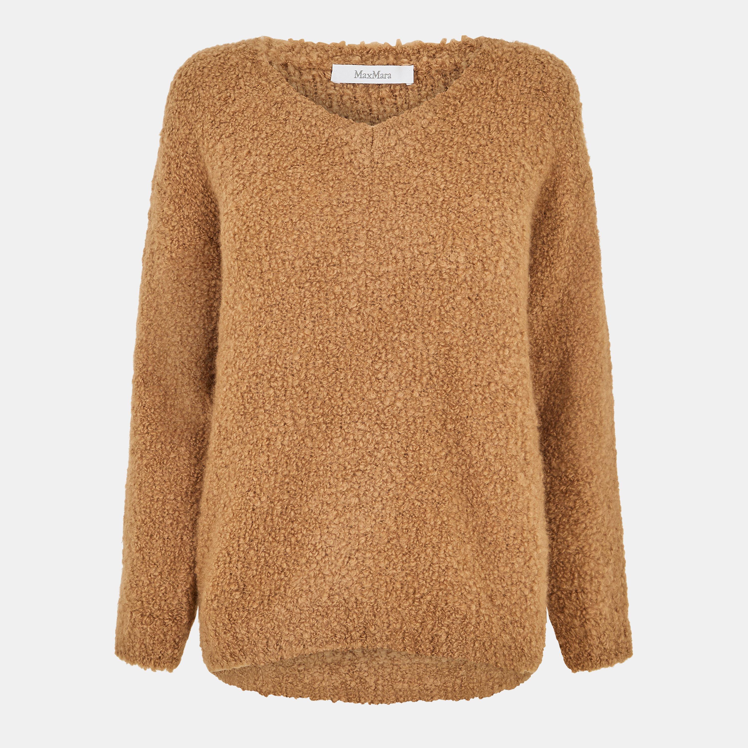 Camel - Max Mara - Women's Pantera Knitted Crew Neck Jumper - 1