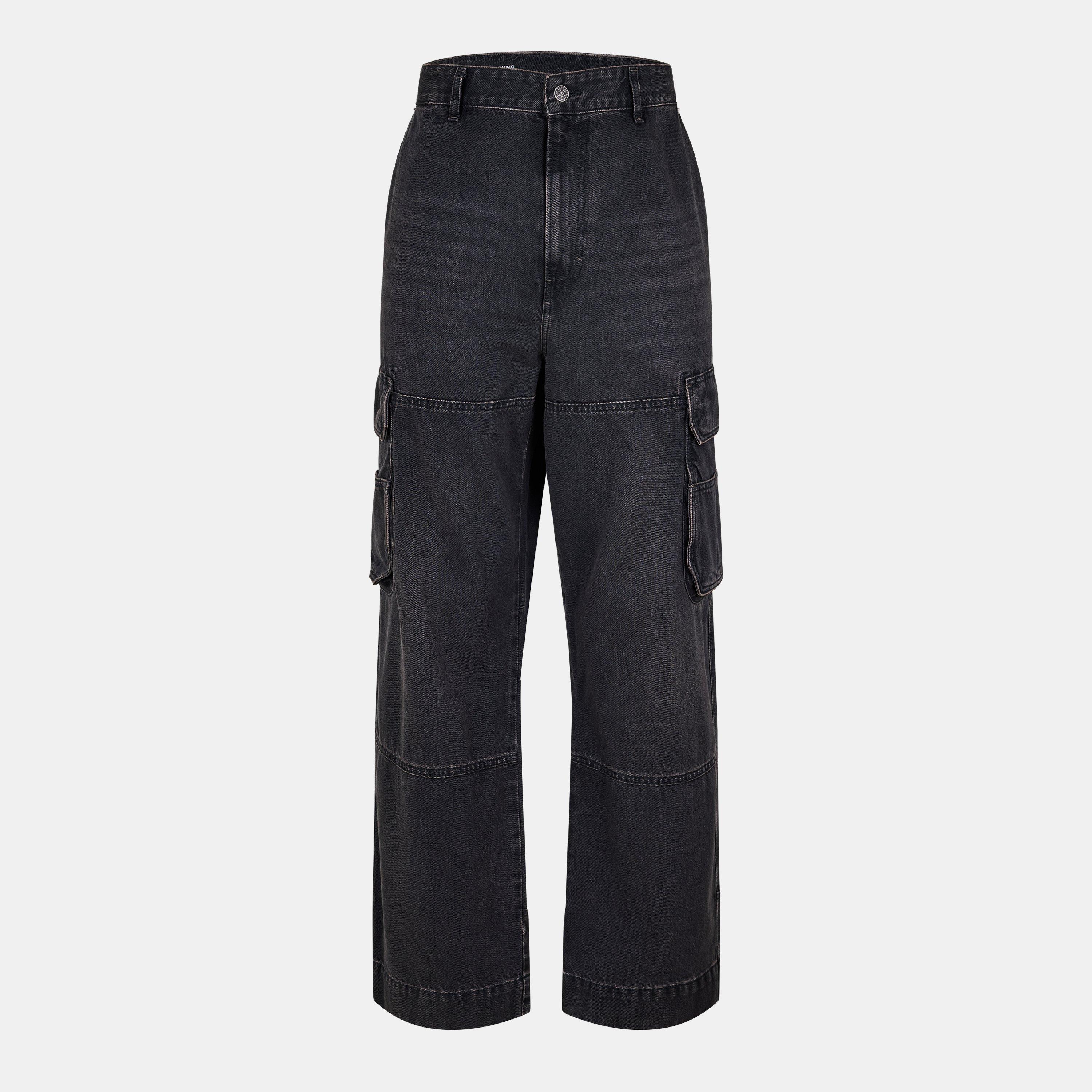 Black/Grey Denm - Diesel - Men's Denim Relaxed Fit Cargo Jeans - 1