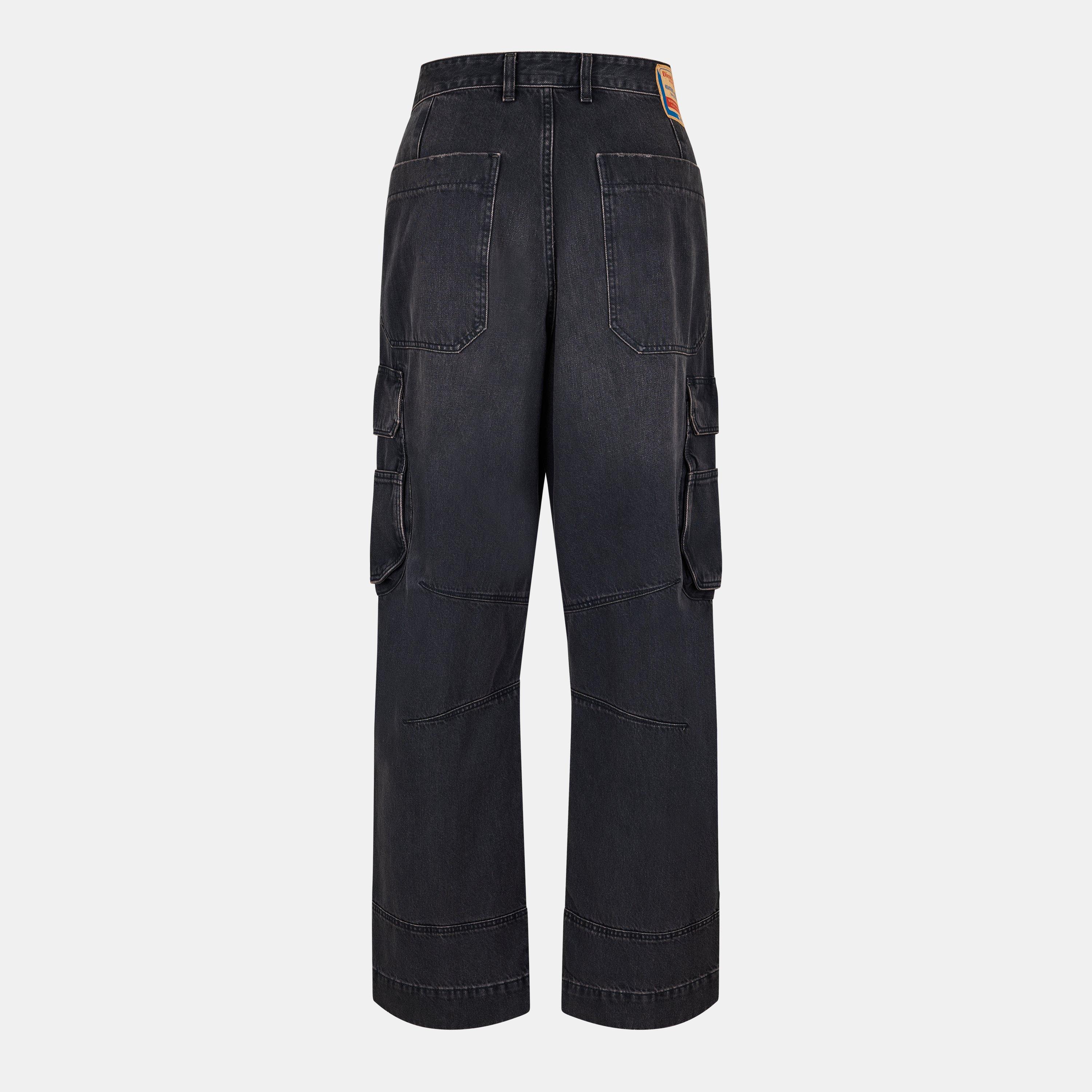 Black/Grey Denm - Diesel - Men's Cargo Jeans - 2