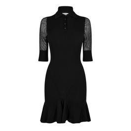 Off White Women's Knitted Dress, Knitted Fabric
