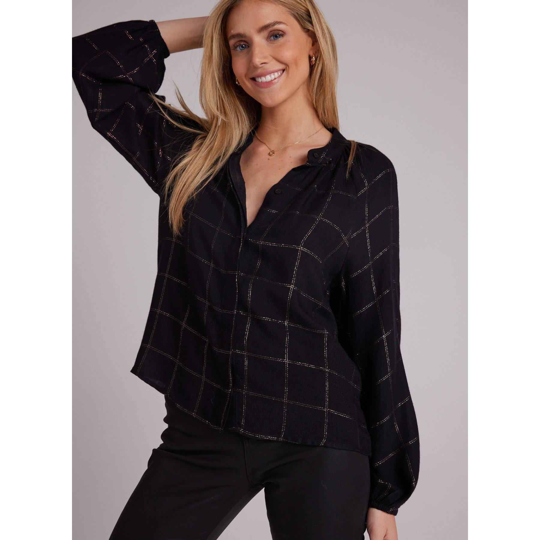 Copper Plaid - Bella Dahl - Women's Long-Sleeve Plain Shirt - 2