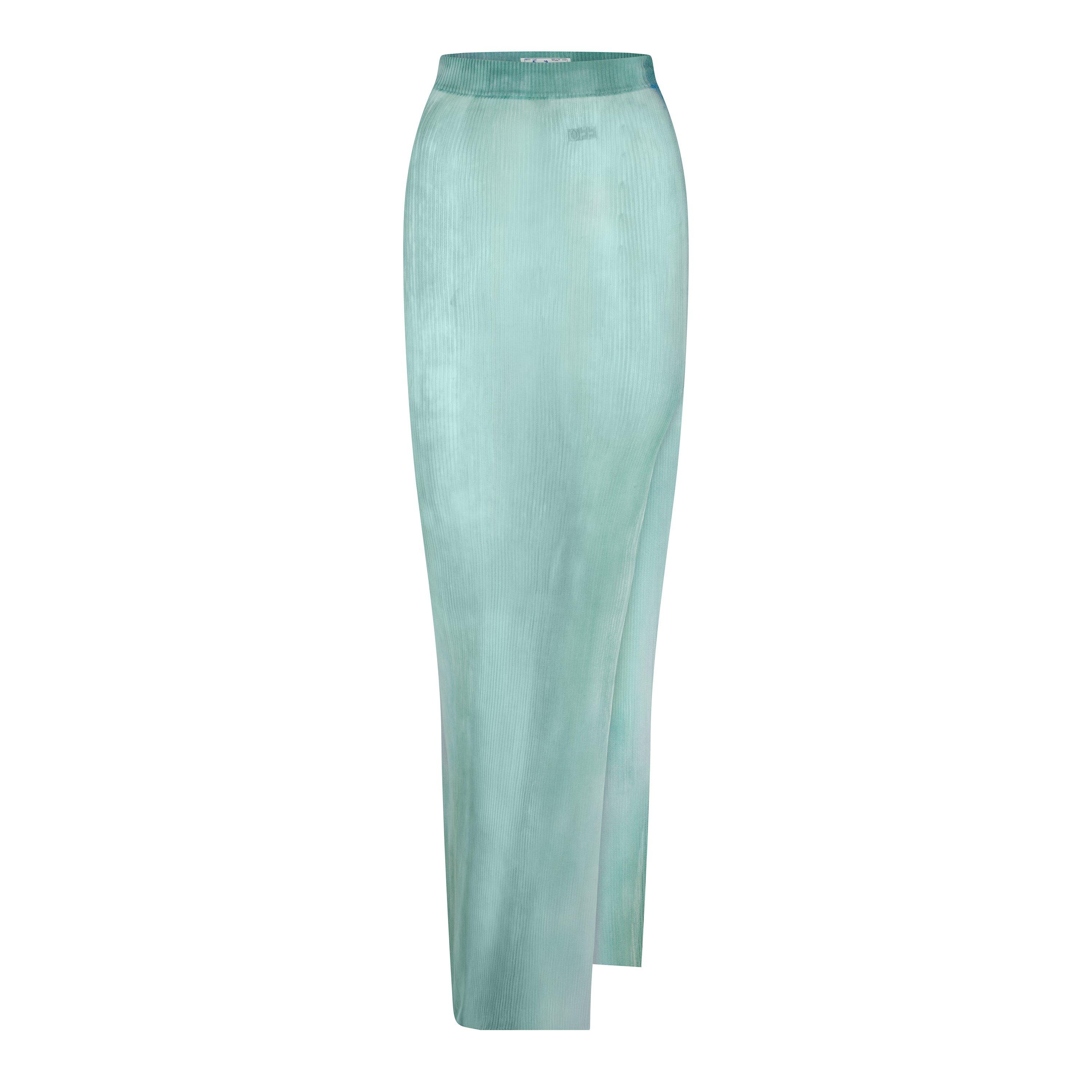 Off White Women's Knitted Maxi Skirt - Light Blue - 6 (2XS)