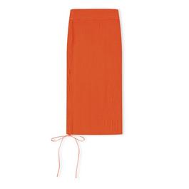 Off White Knitted Midi Skirt