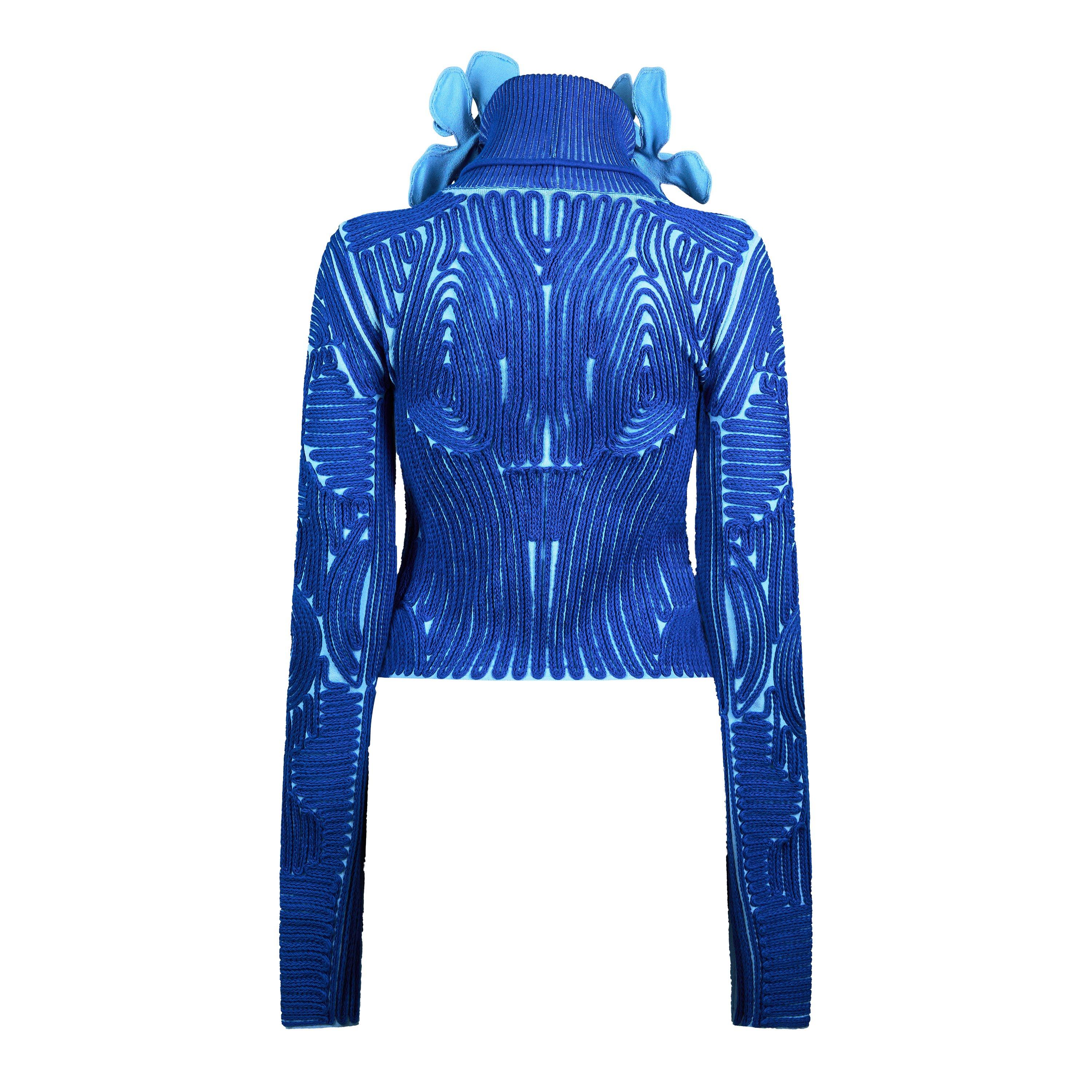 Off White | Women's Flower Vortix Embroidered Top, All-over Knit