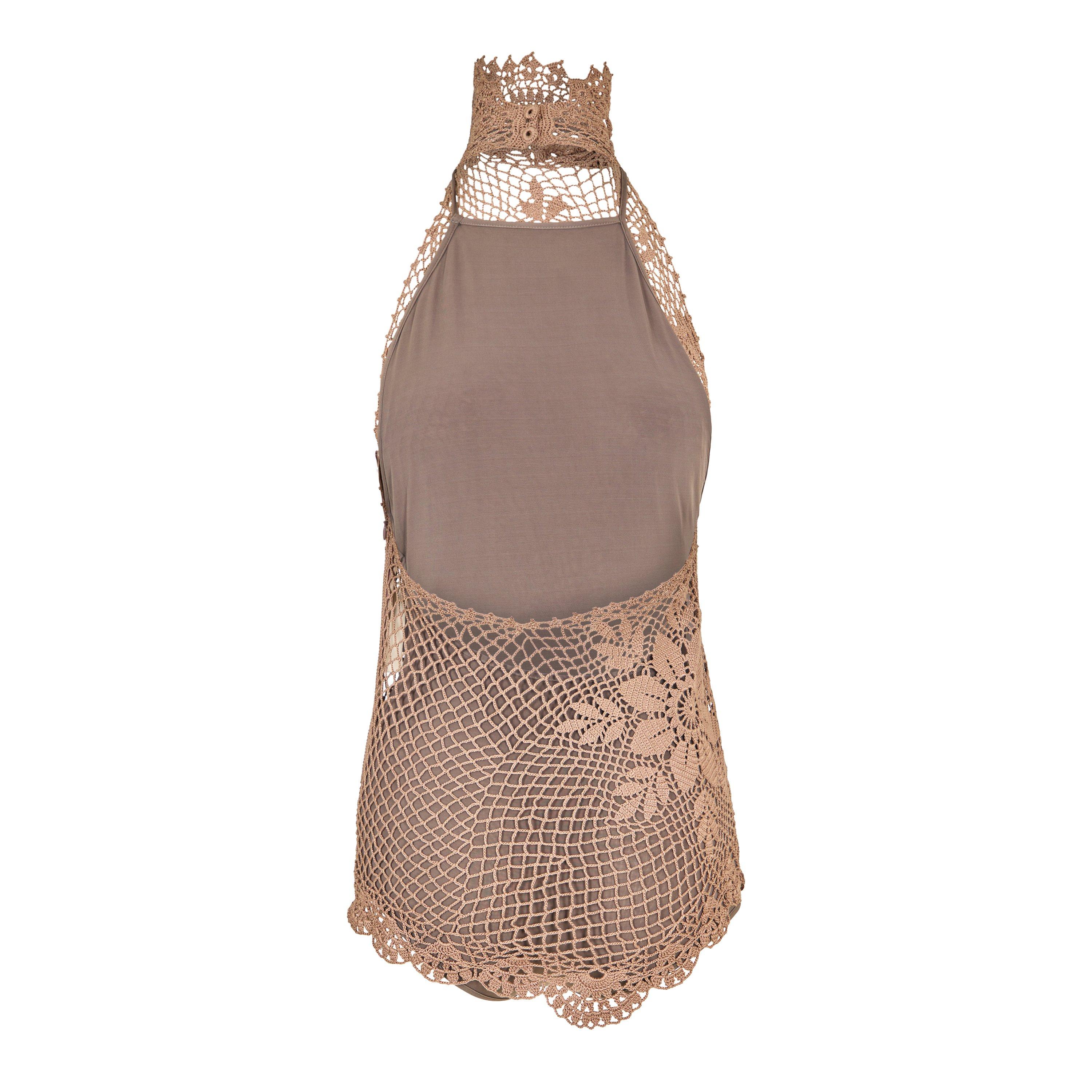 Brown - Magda Butrym - Women's Top Crochet 05 Cut Out - 2