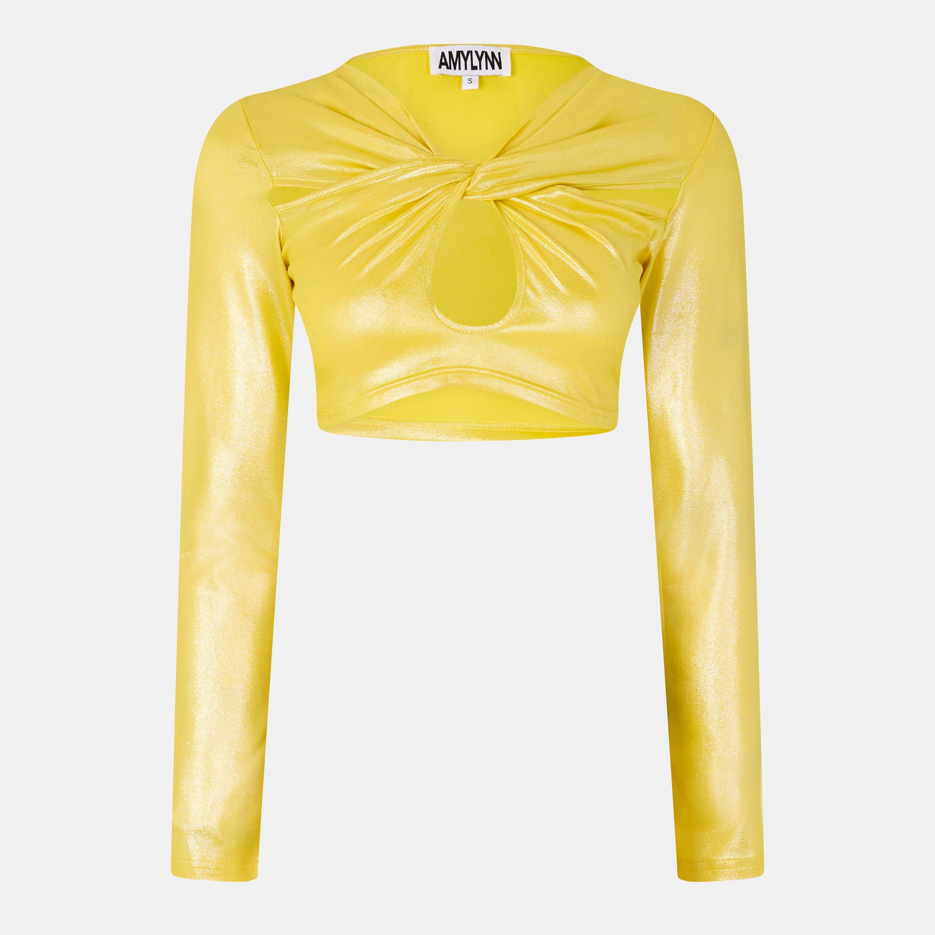Yellow - AmyLynn - Women's Cut Out Top - 1