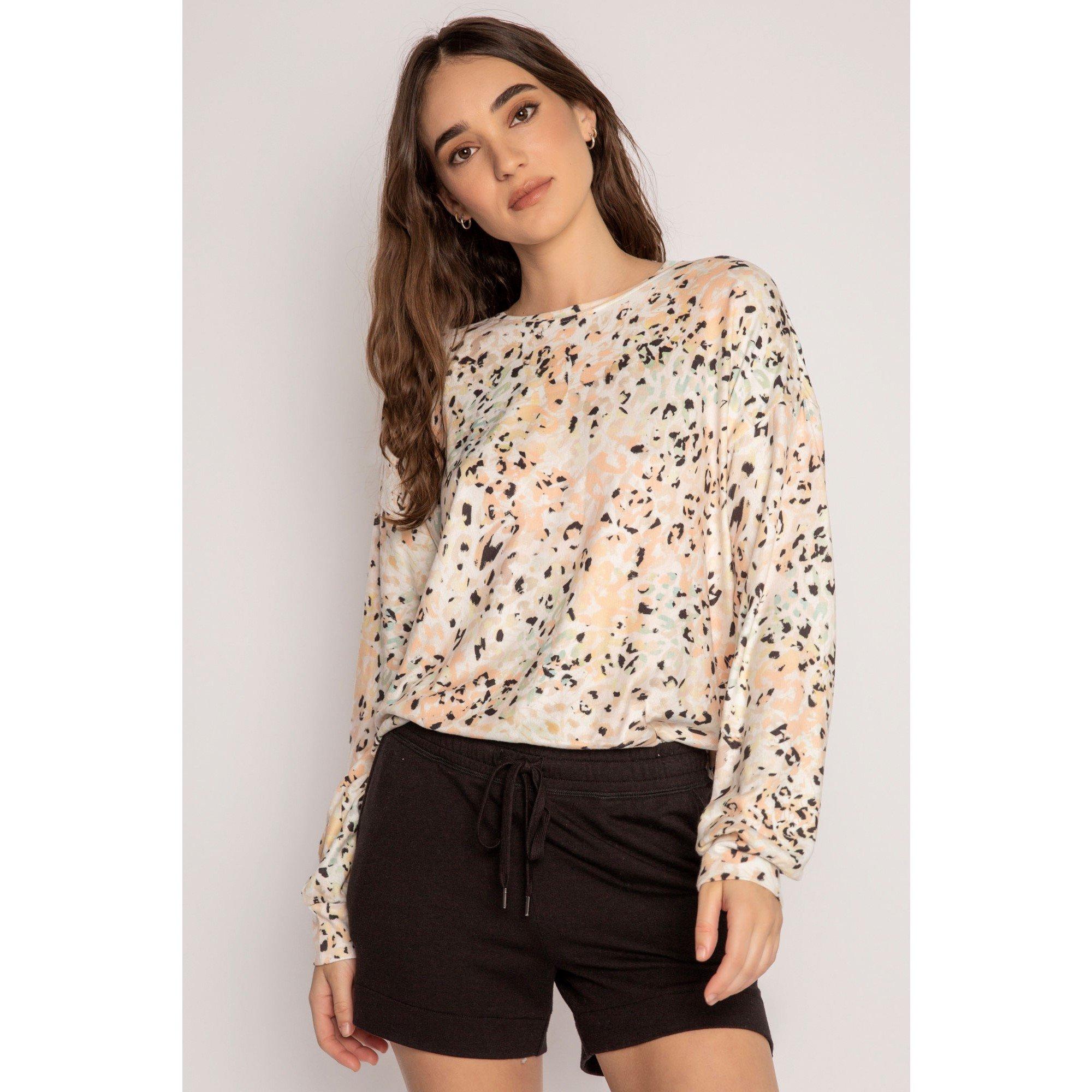 Pj Salvage Women's Floral Crew Neck Shirt - Orange - 12 (M)