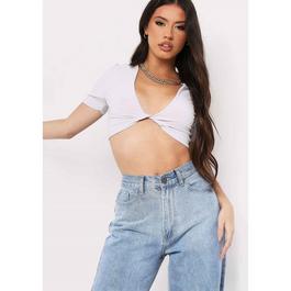 Missy Empire Twist Front Crop Top
