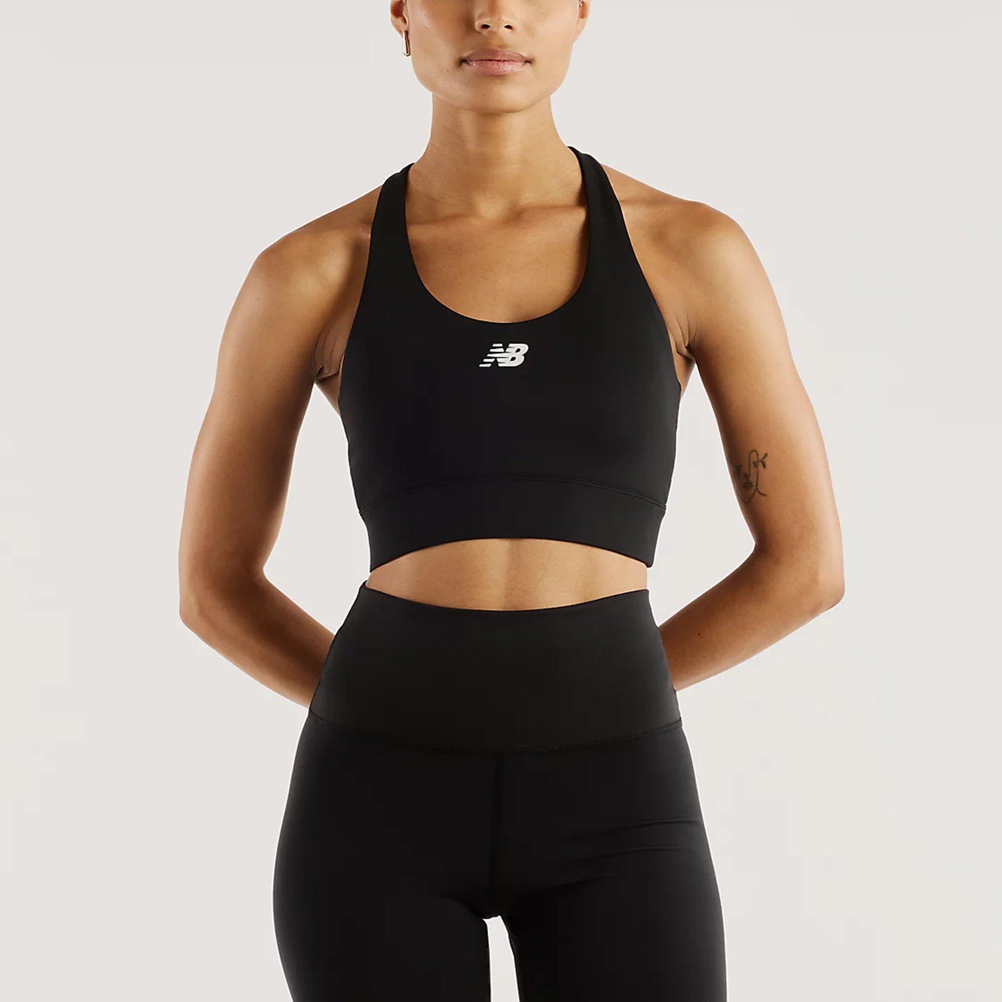 BLACK - New Balance - Women's Tech Train Non-Wired Medium Impact Sports Bra - 1
