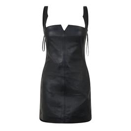 Off White Women's Leather Mini Dress