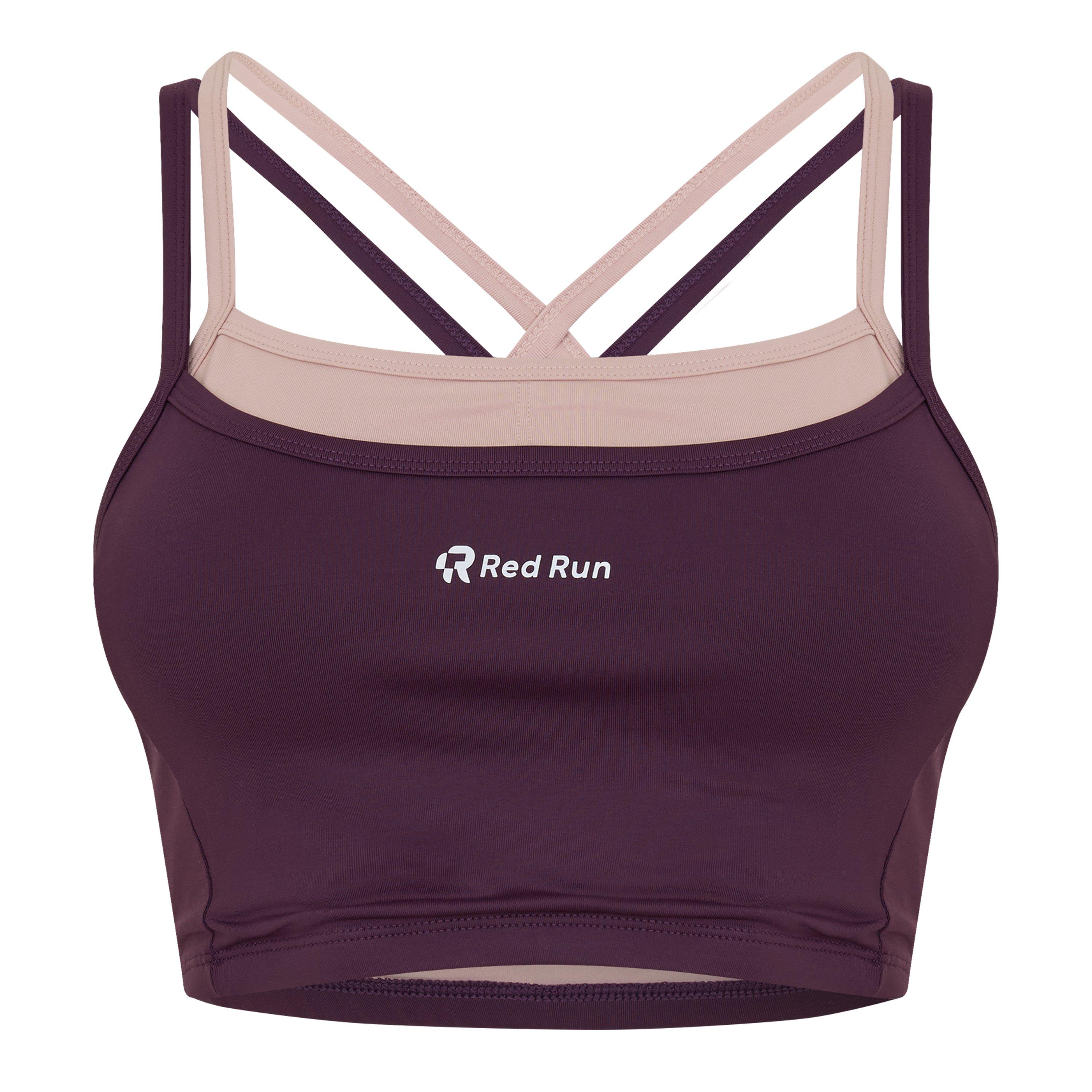 DrkCherry/Mauve - Red Run - Womens Active Dark Cherry Double Layer Bra - 1