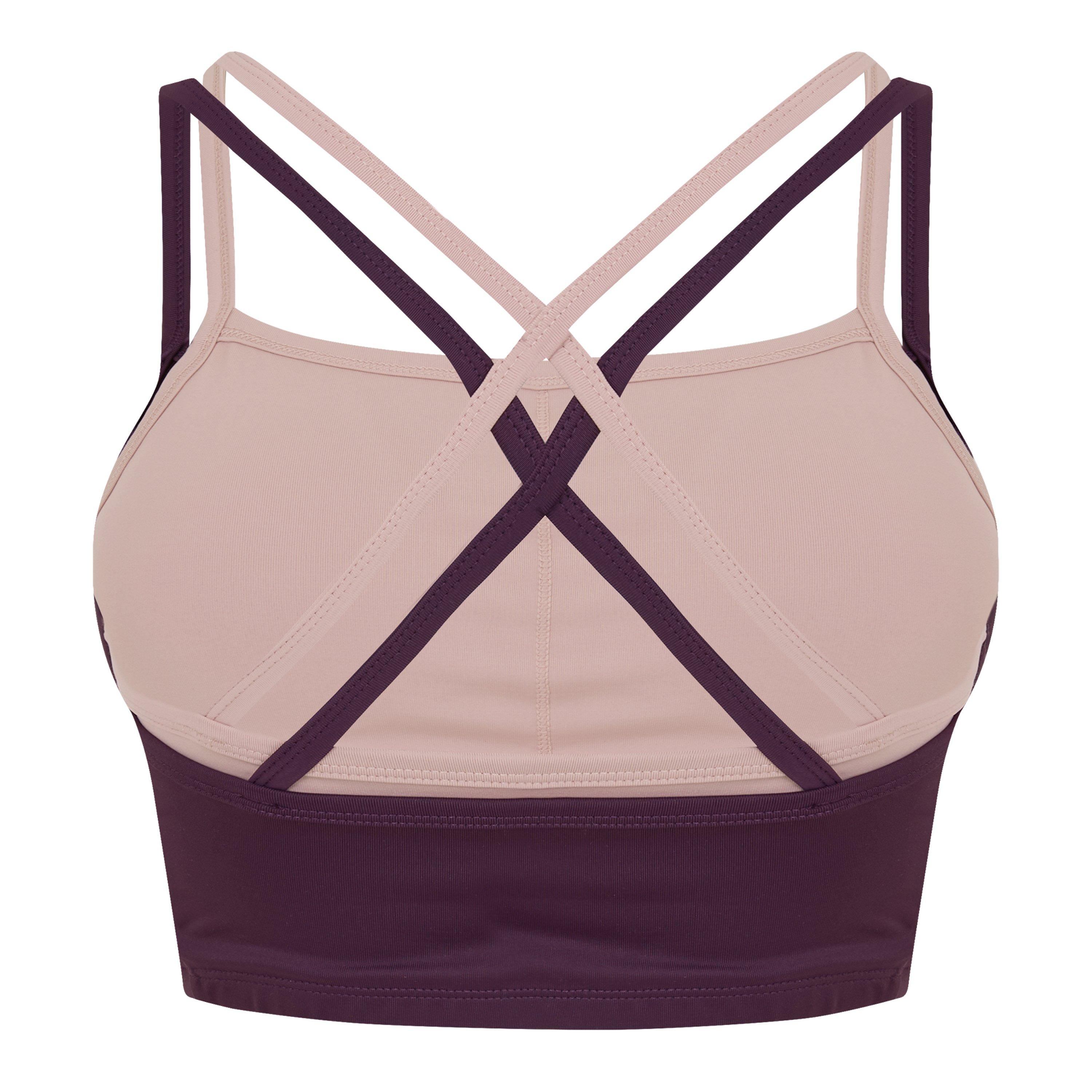 DrkCherry/Mauve - Red Run - Womens Active Dark Cherry Double Layer Bra - 2