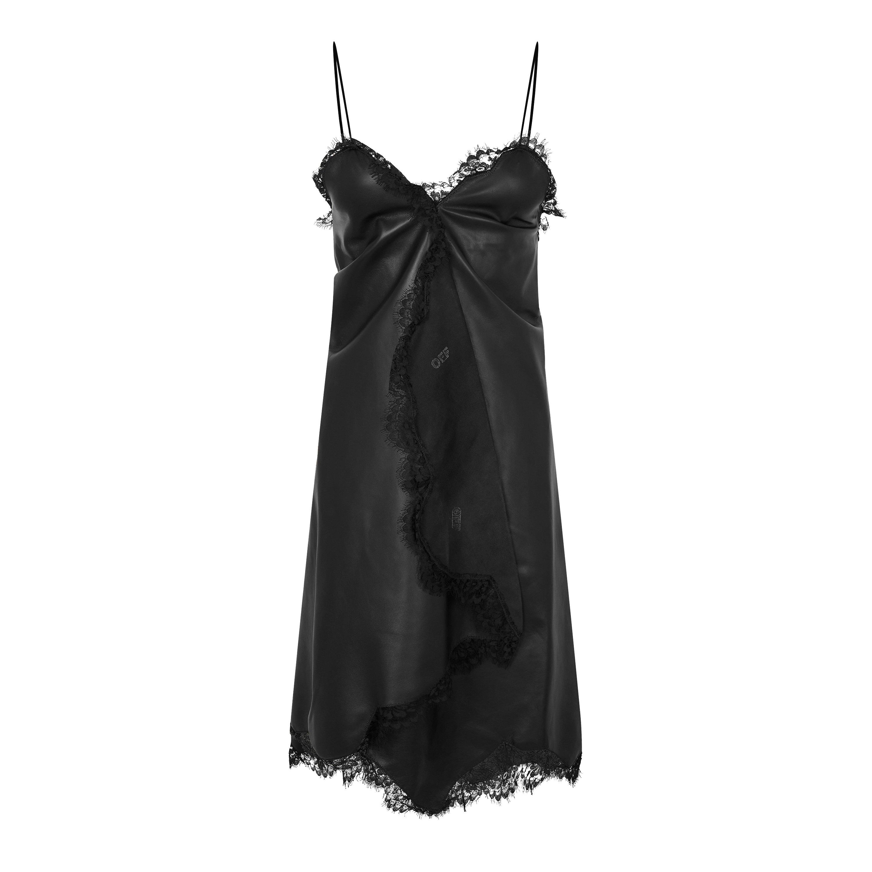 Black - Off White - Women's - Streetwear Mini Dress - 1