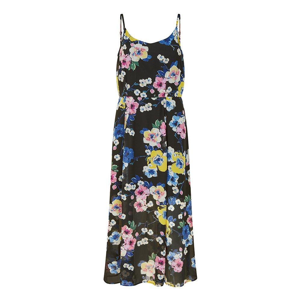 Yumi Women's Floral Strappy Midi Wrap Dress Black - 10 (S)