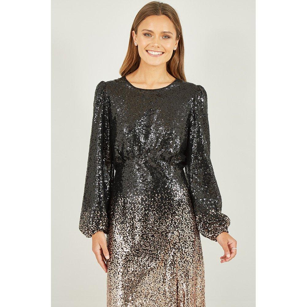 Black - Yumi - Women's Midi Smock Dress - 3