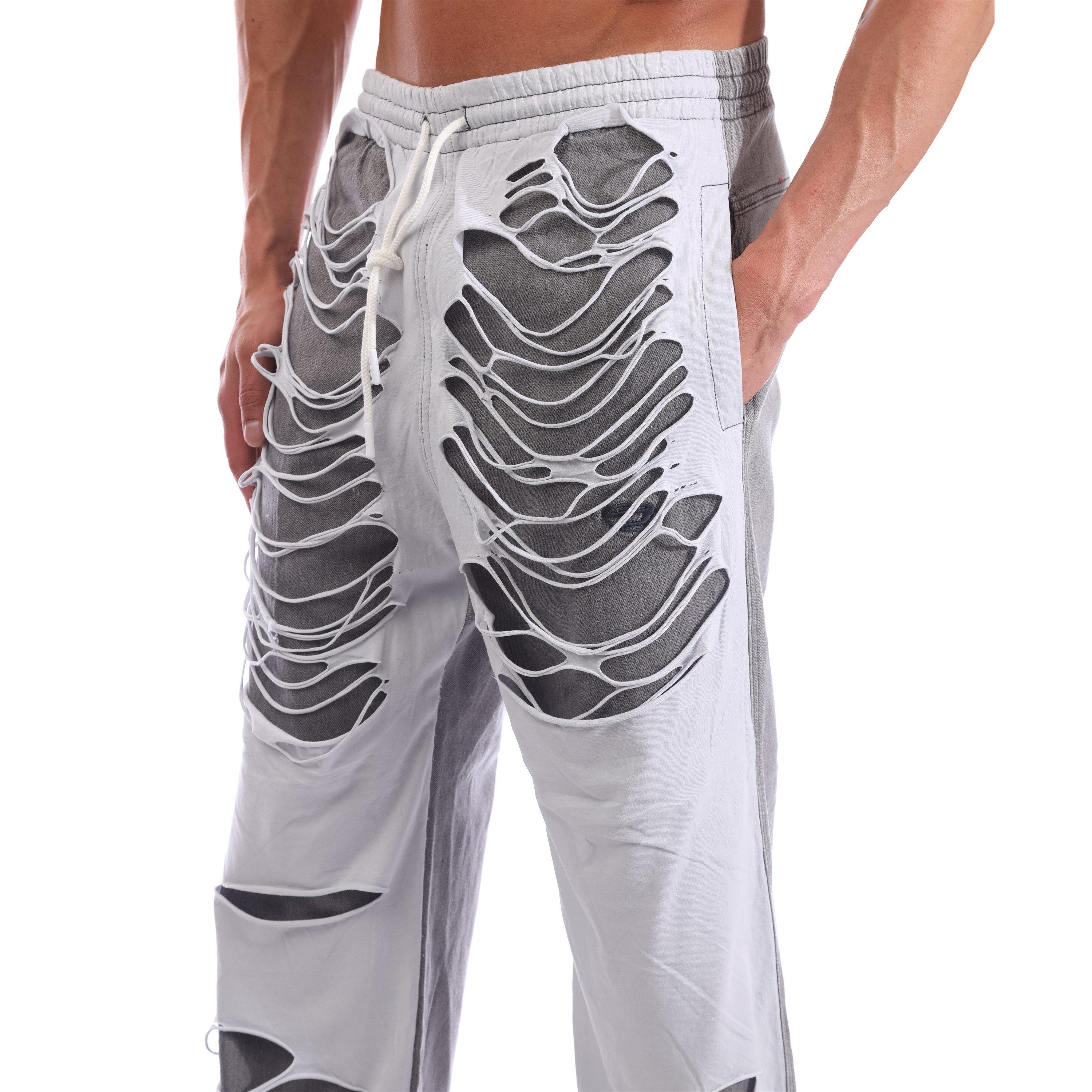 Black/Grey Denm - Diesel - Men's Wide Leg Jeans - 3