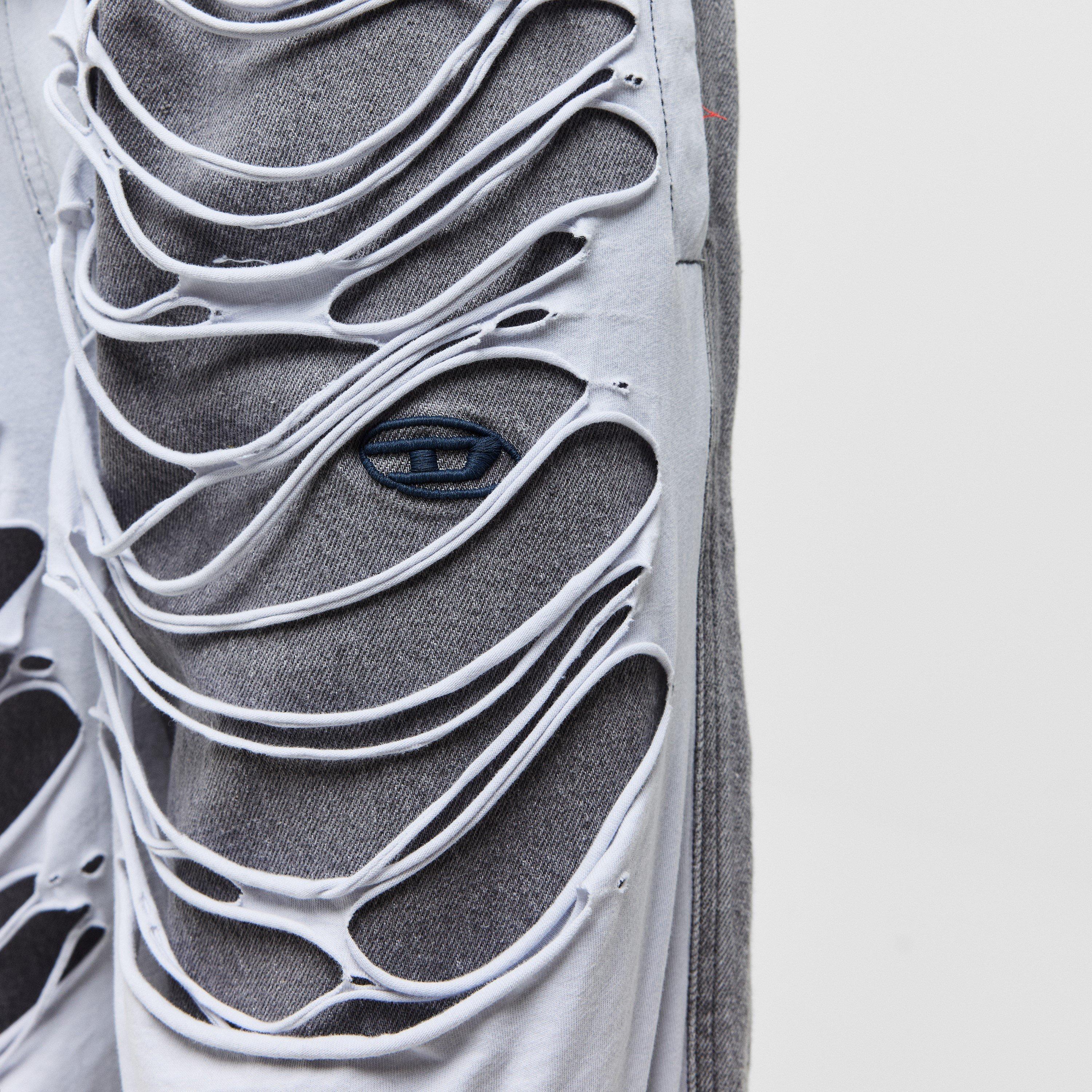 Black/Grey Denm - Diesel - Men's Wide Leg Jeans - 5