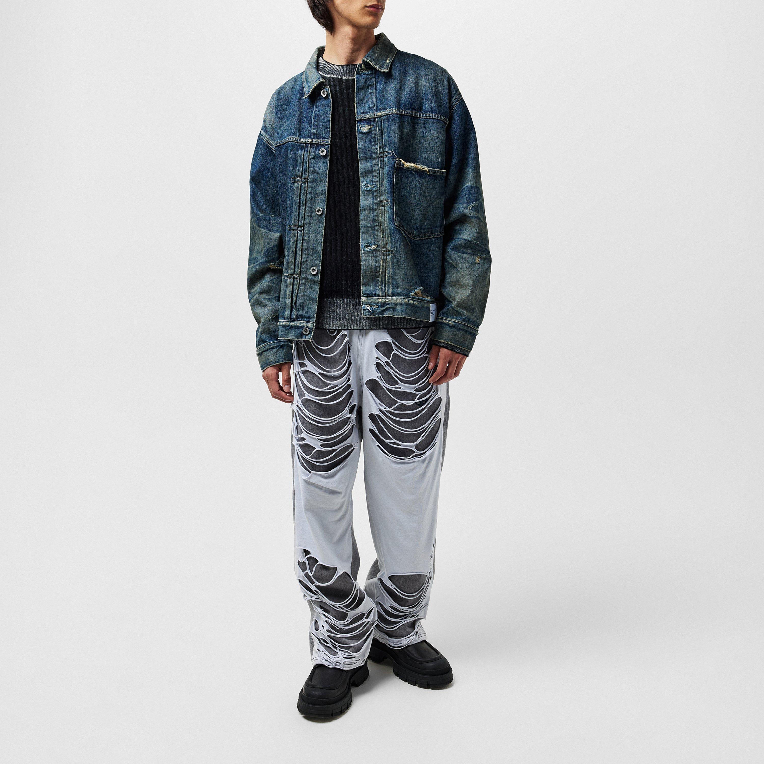 Black/Grey Denm - Diesel - Men's Wide Leg Jeans - 6