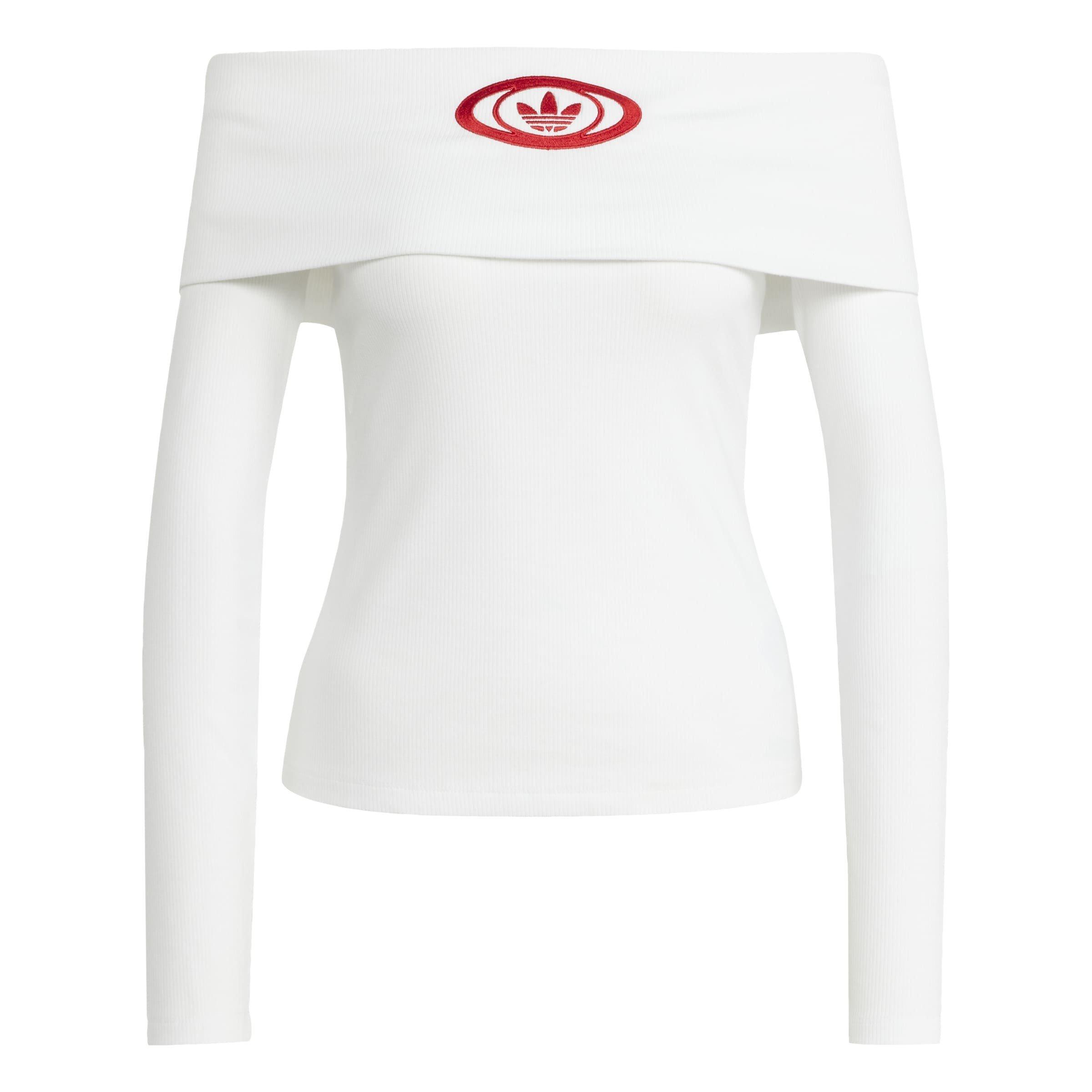 Adidas Women's Campus2000 Off Shoulder Top - White - 16 (XL)
