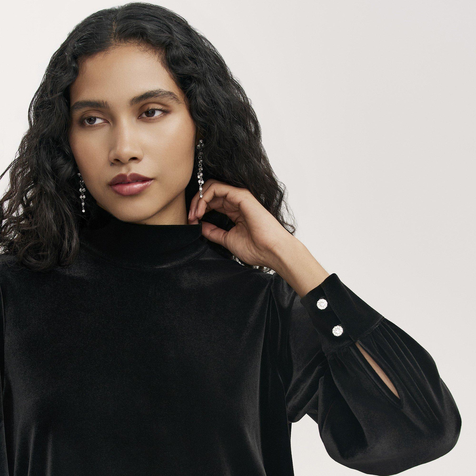 Black - Finery - Women's Clementine Long-Sleeve Plain Shirt - 2