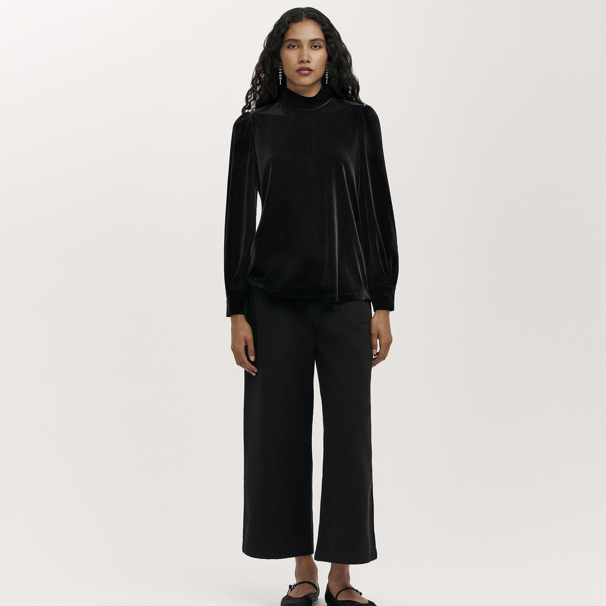 Black - Finery - Women's Clementine Long-Sleeve Plain Shirt - 3