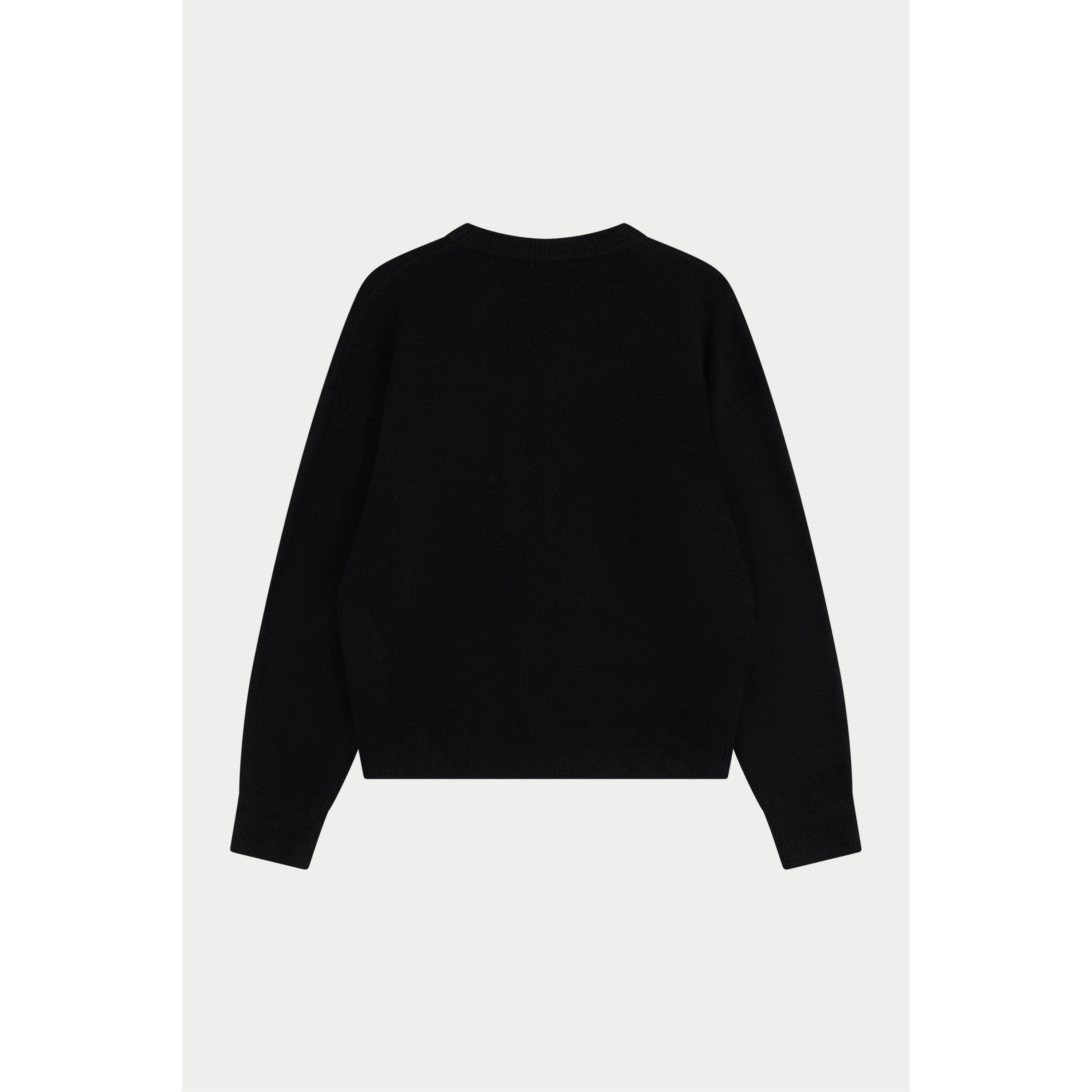 Black - The Couture Club - Men's Chunky Knit Crew Neck Jumper - 2