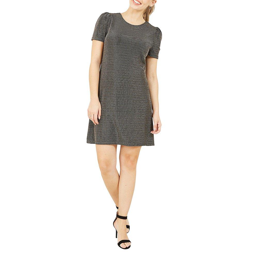 Black - Mela London - Women's Black Metallic Stretch Tunic - 2