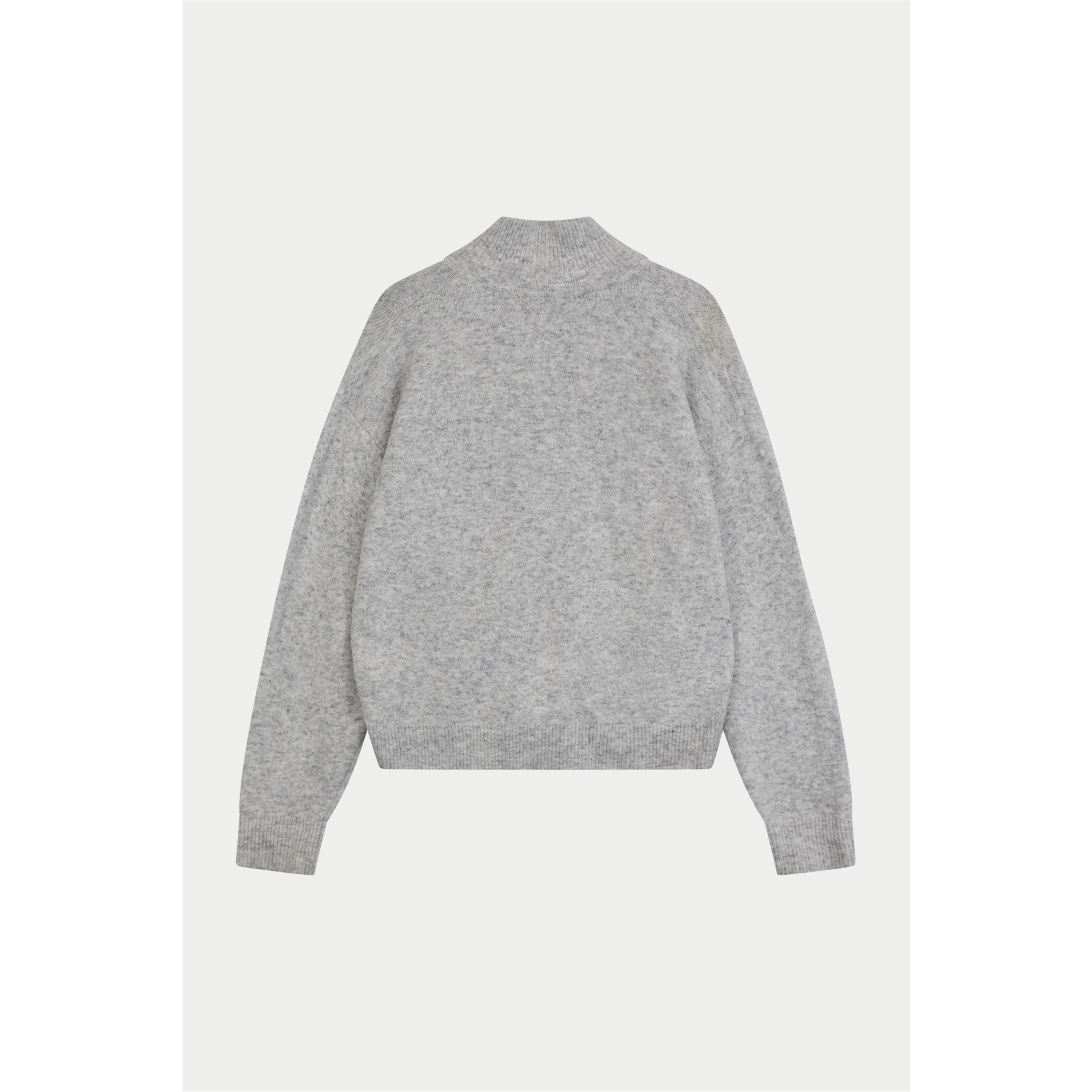 Grey - The Couture Club - Men's Fluffy Zip Hood Knitted Top - 1