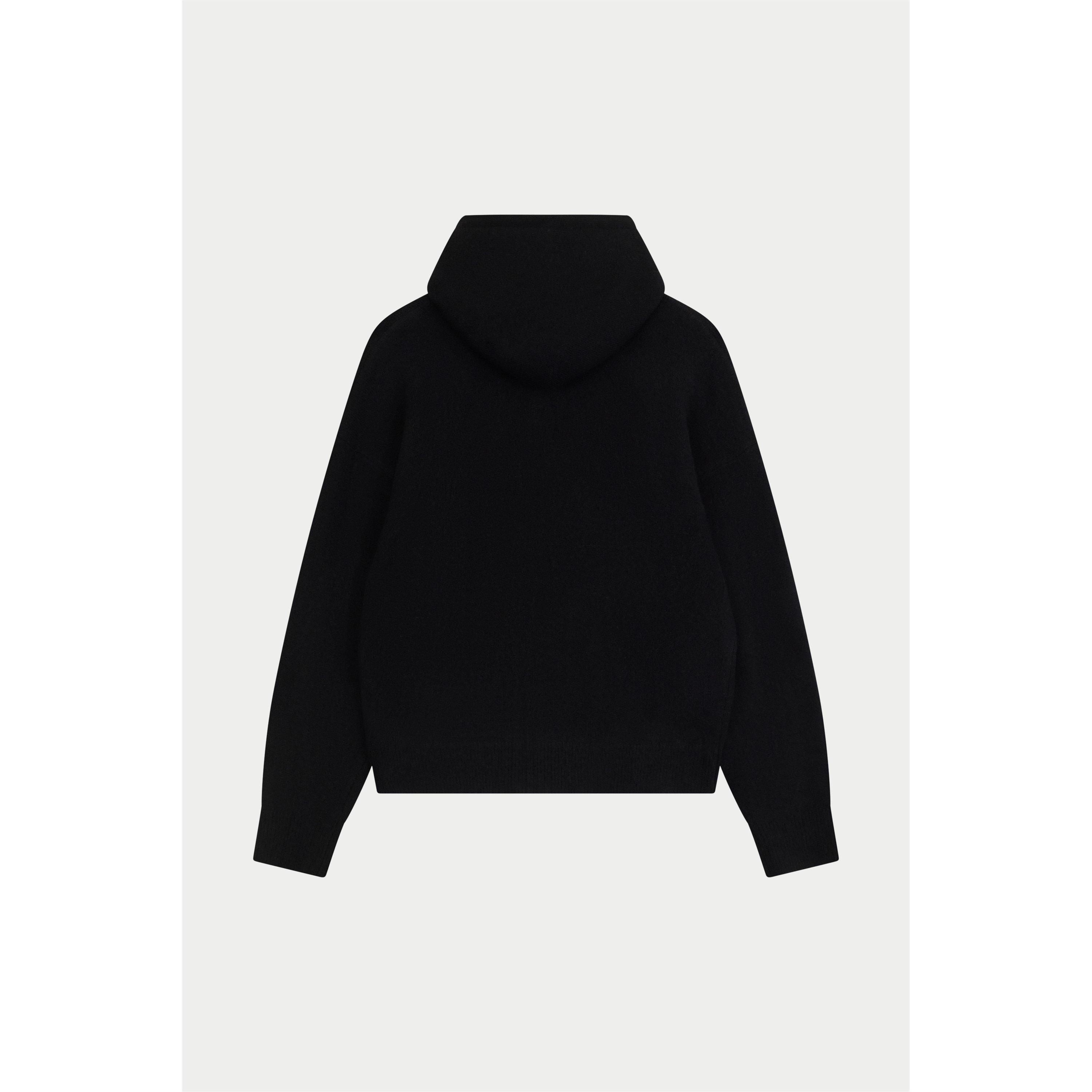 Black - The Couture Club - Men's Fluffy Zip Hood Knitted Top - 2