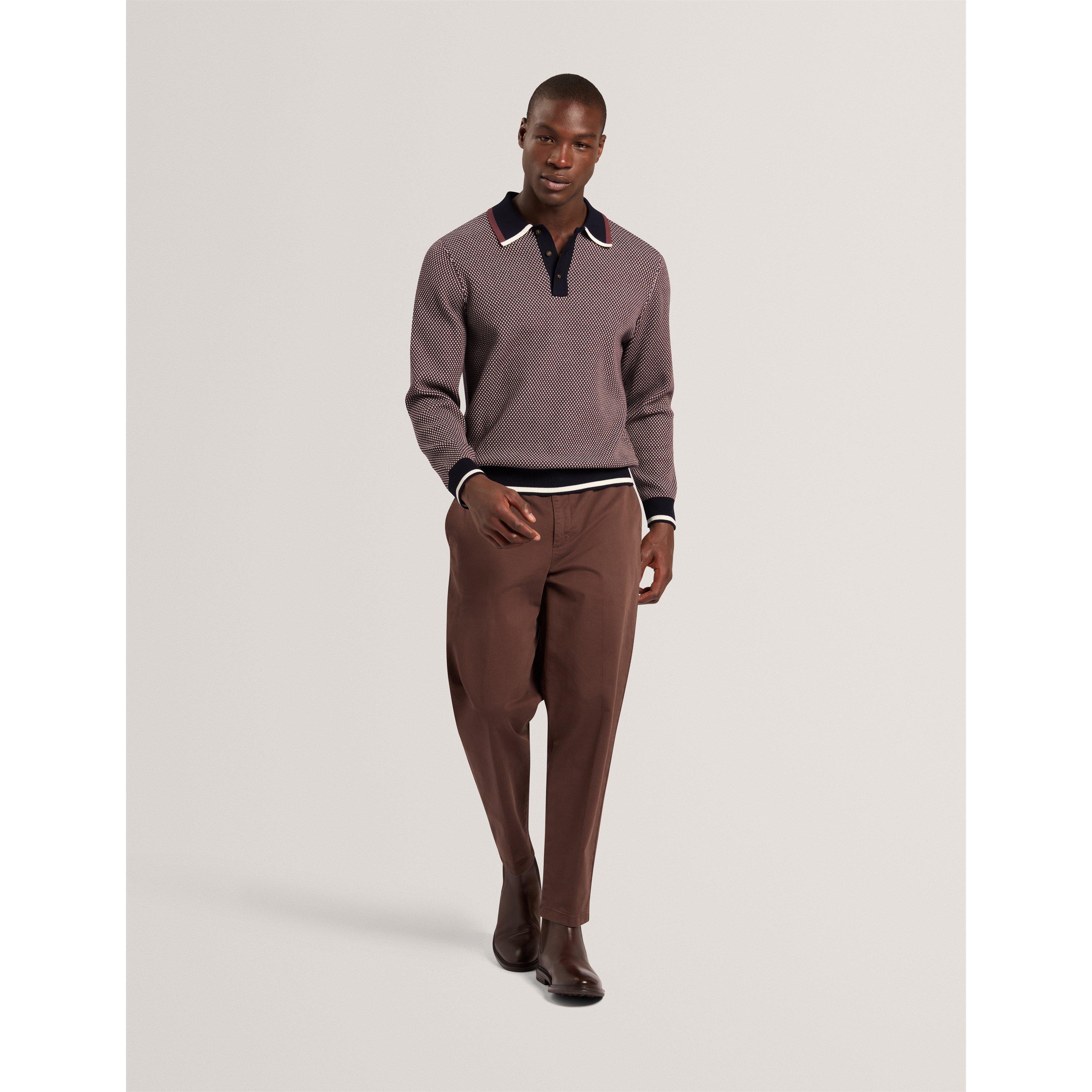 Kastanjebruin - Ted Baker - Ted LS Waffle Polo Sn71 - 2