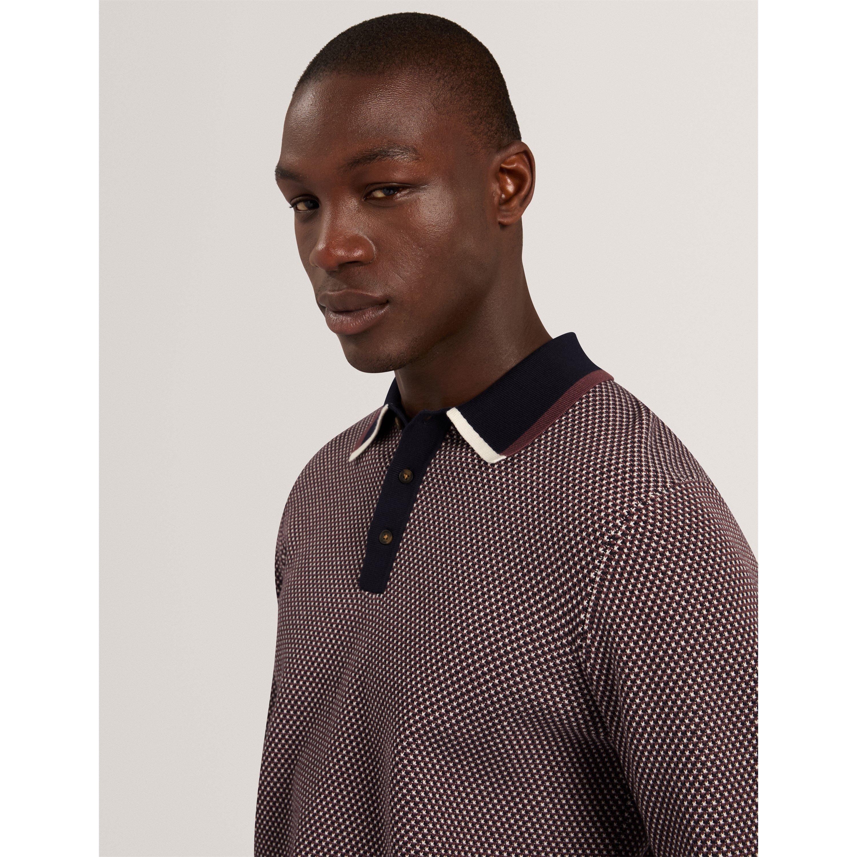 Kastanjebruin - Ted Baker - Ted LS Waffle Polo Sn71 - 6