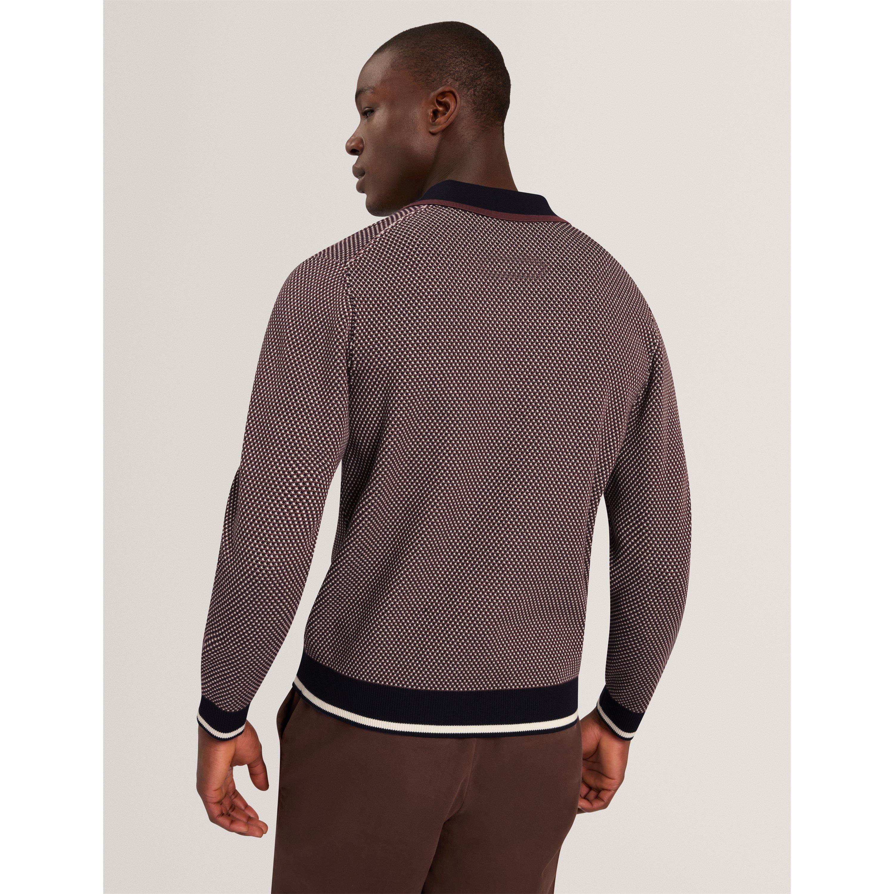 Kastanjebruin - Ted Baker - Ted LS Waffle Polo Sn71 - 7