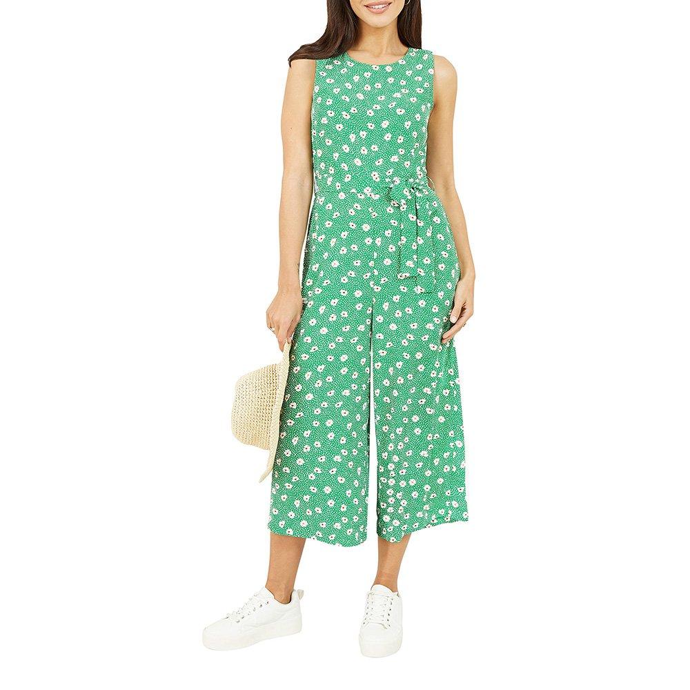 Green - Mela London - Women's Green Floral Crew Neck Jumper - 2