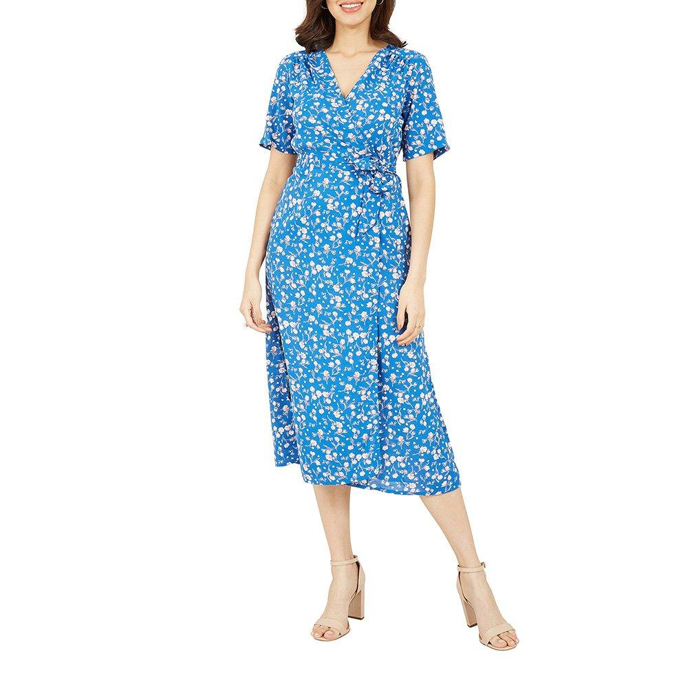 Blue - Mela London - Women's Midi Wrap Dress - 2