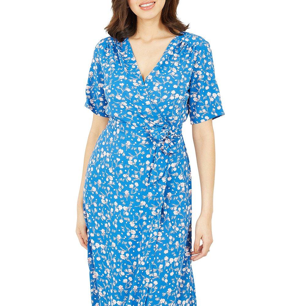 Blue - Mela London - Women's Midi Wrap Dress - 3