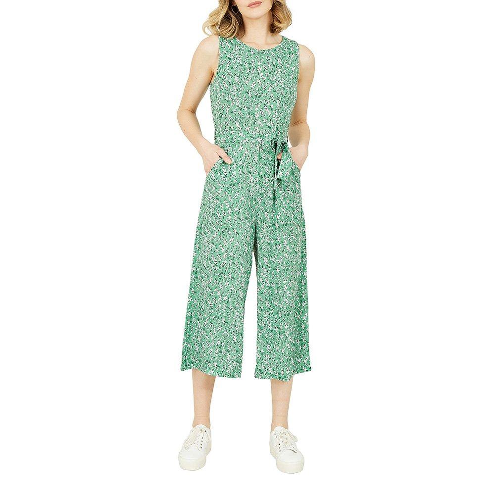 Green - Mela London - Women's Green Ditsy Flower Crew Neck Jumper - 2