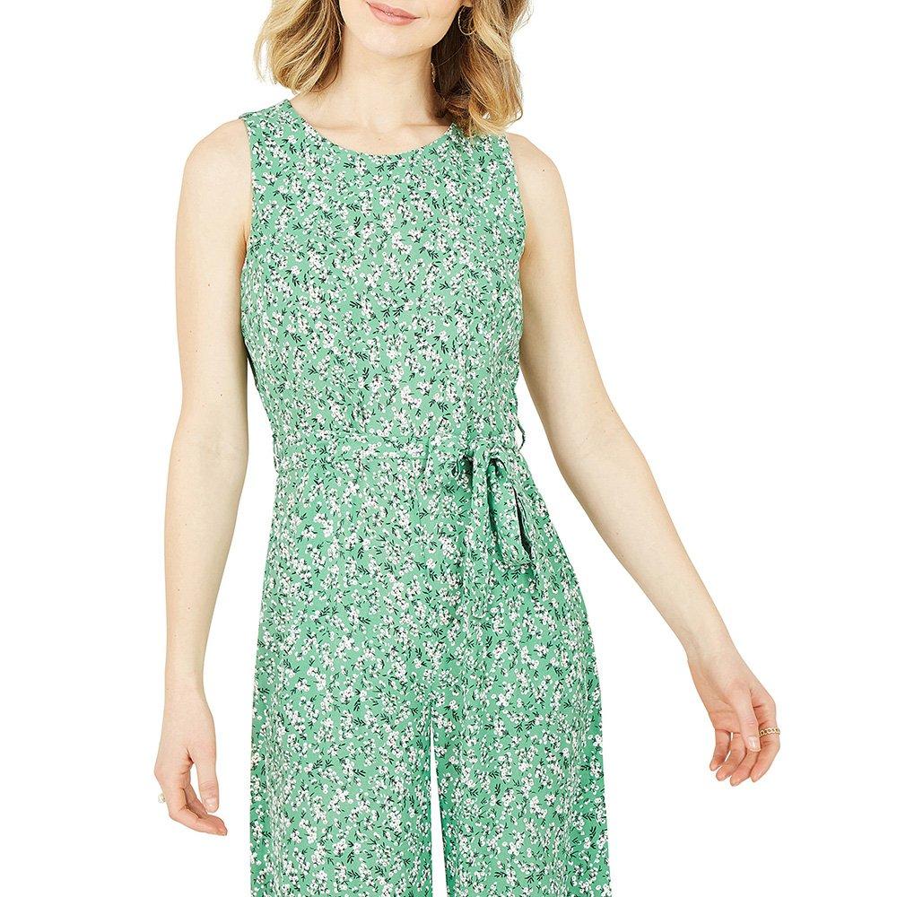 Green - Mela London - Women's Green Ditsy Flower Crew Neck Jumper - 3