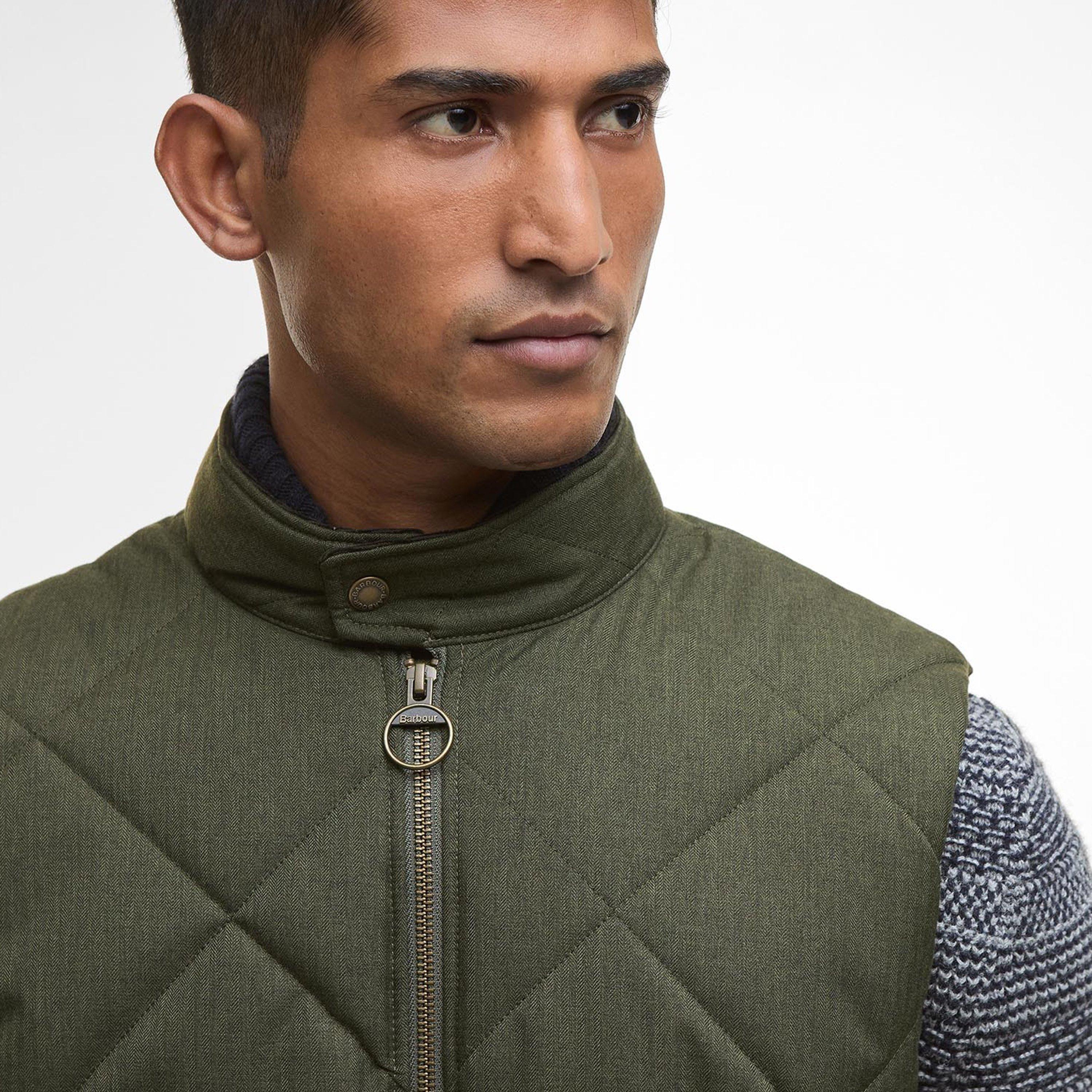 Olive - Barbour - Mens City Harrington Gilet - 4