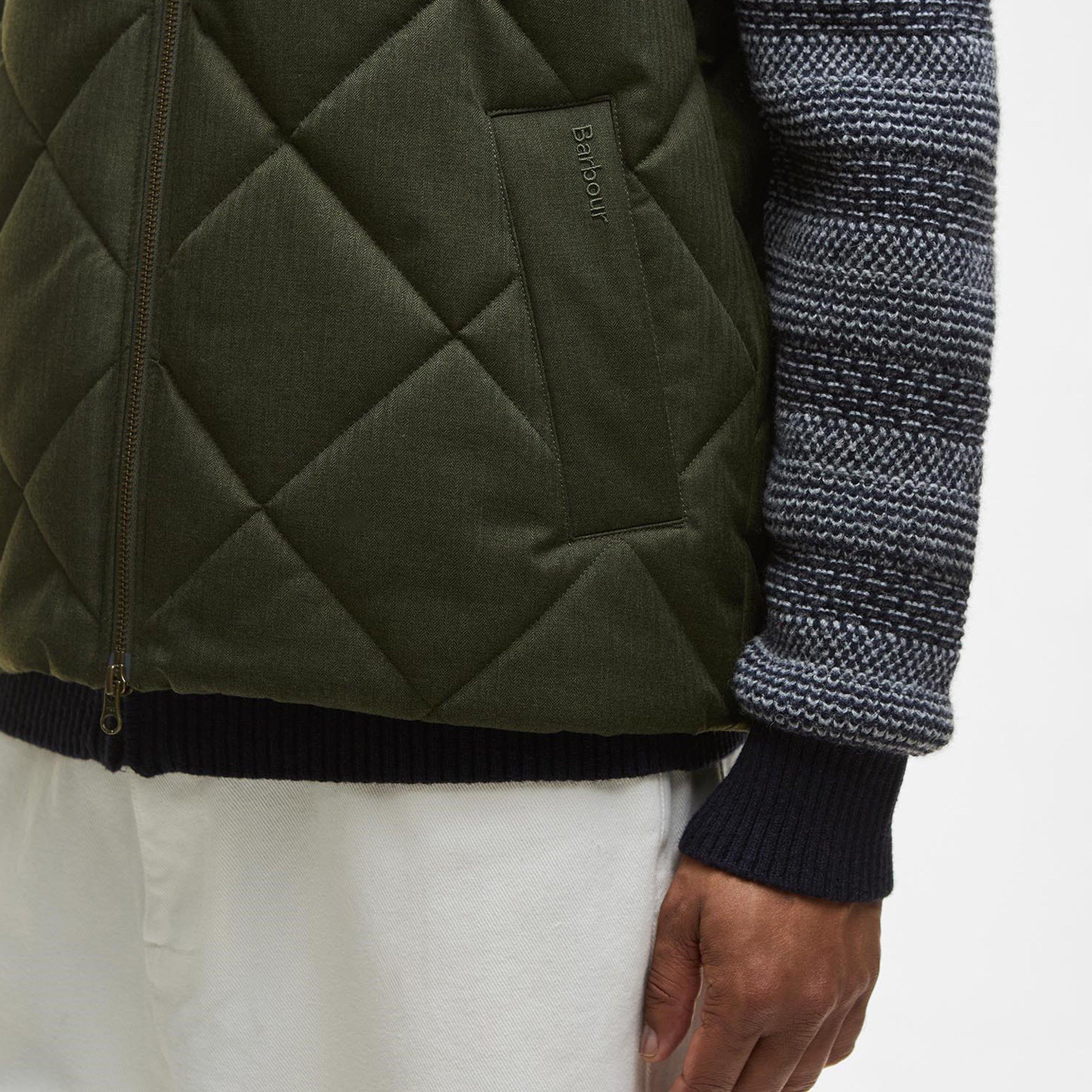 Olive - Barbour - Mens City Harrington Gilet - 5
