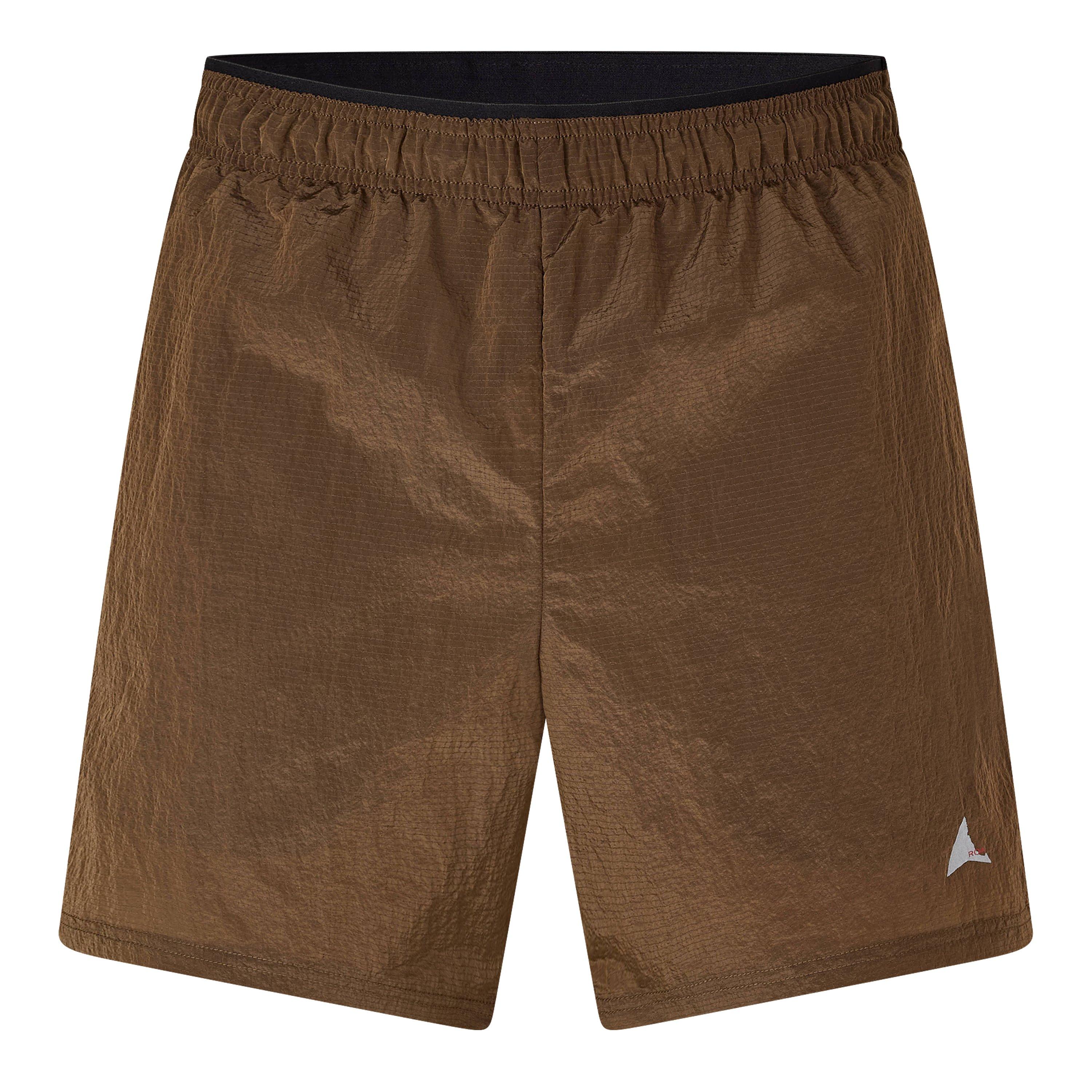 Brown - ROA - Men's Helder 5 Inch Short Woven Tracksuit Shorts - 1